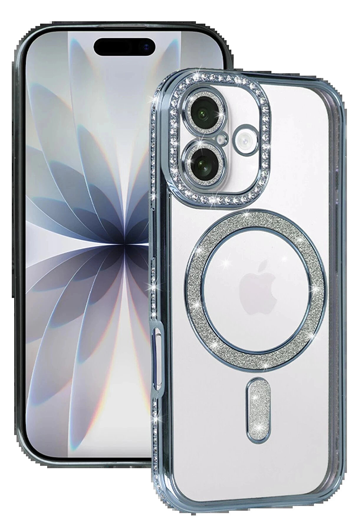 Buti̇k Apple İphone 17 Joke Si̇mli̇ Magneti̇csafe Kılıf - Mavi̇-(5796)