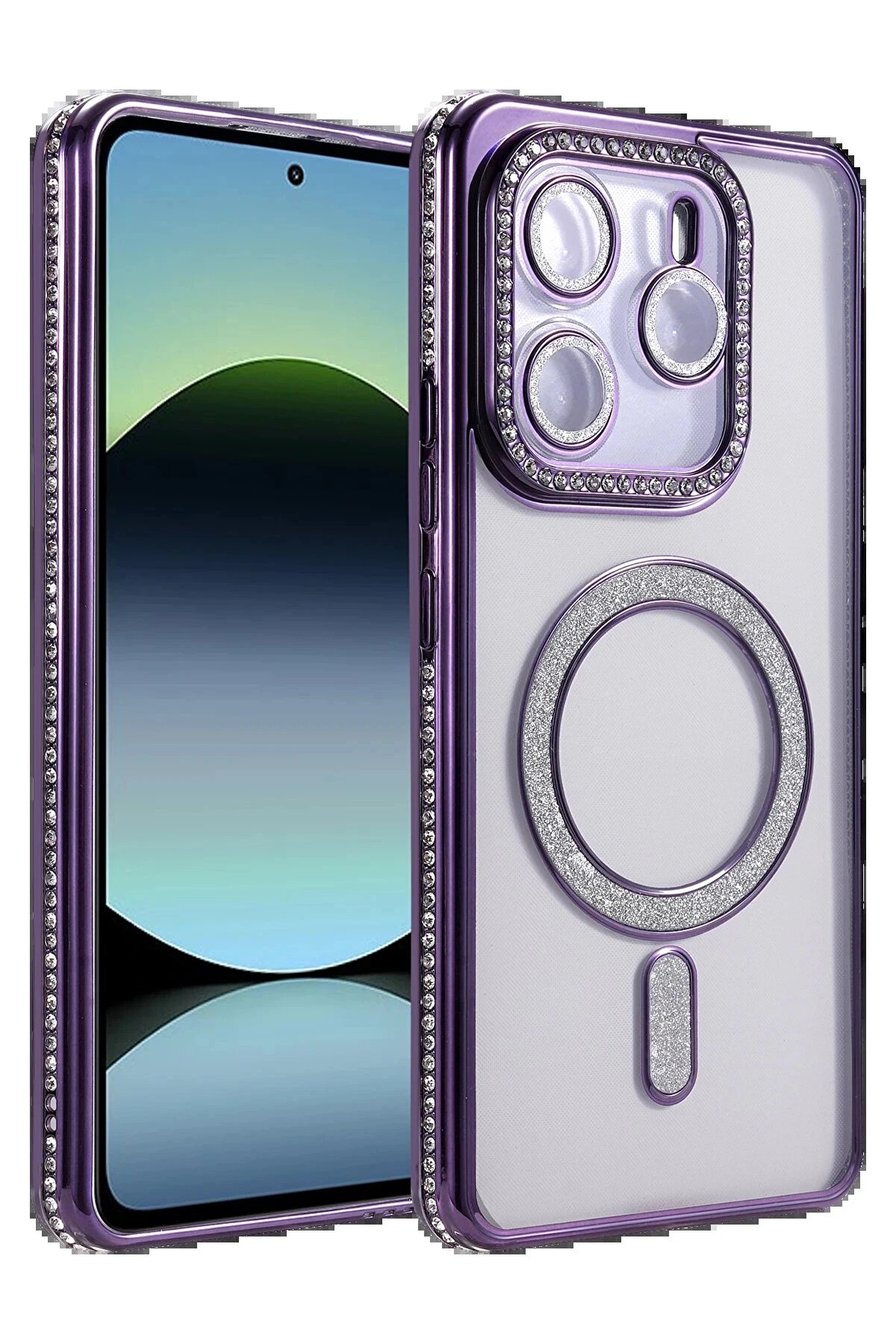 Buti̇k Xi̇aomi̇ Redmi̇ Note 14 4G Joke Si̇mli̇ Magneti̇csafe Kılıf - Deri̇n Mor-(5796)