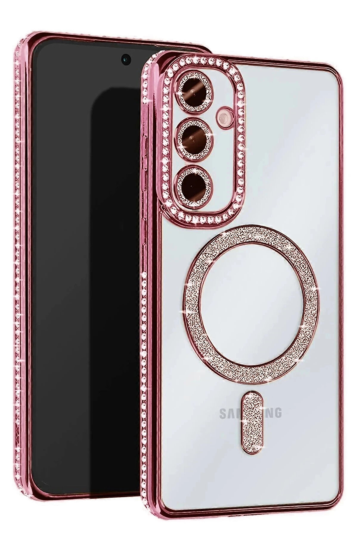 Buti̇k Samsung Galaxy A26 Joke Si̇mli̇ Magneti̇csafe Kılıf - Pembe-(5796)