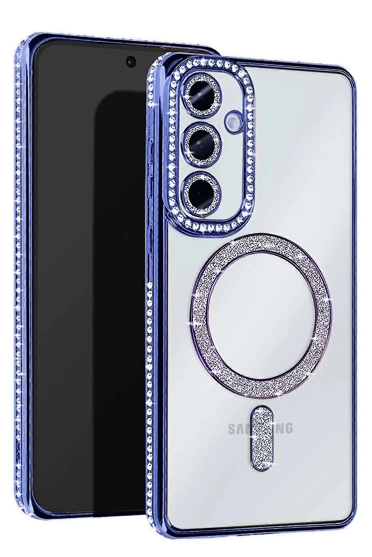 Buti̇k Samsung Galaxy A16 5G Joke Si̇mli̇ Magneti̇csafe Kılıf - Mavi̇-(5796)