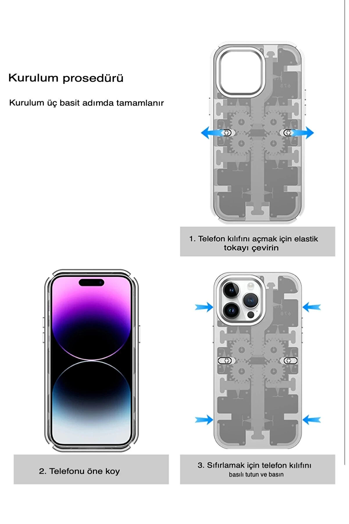 Buti̇k İphone 13 Pro Max Kılıf Mekani̇k Bumper Kapak - Si̇yah-(5796)