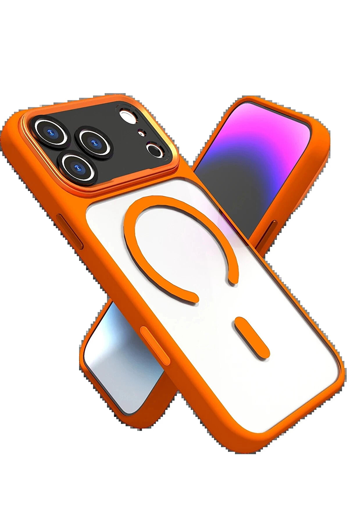 Buti̇k Apple İphone 17 Pro Max Hazar Magsafe Kapak - Turuncu-(5796)