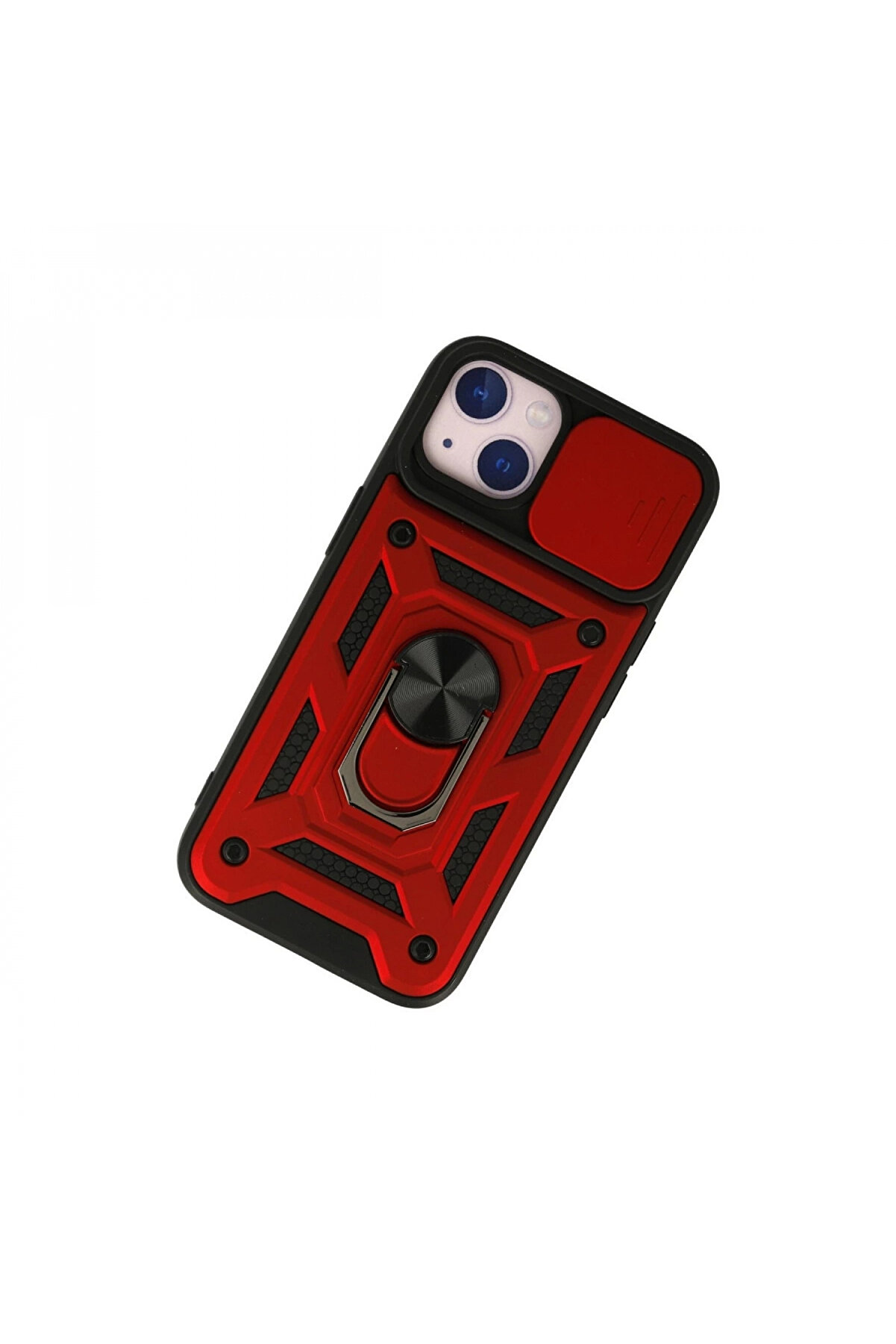 Buti̇k İphone 13 Kılıf Pars Lens Y&uuml;z&uuml;kl&uuml; Si̇li̇kon - Kırmızı