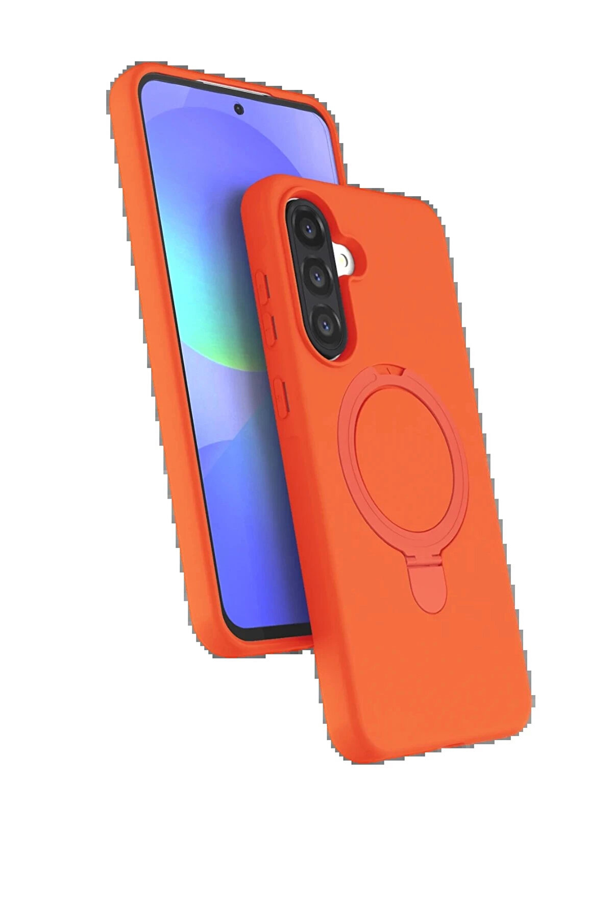 Buti̇k Samsung Galaxy A17 5G Regal Magsafe Standlı Kapak - Turuncu-(5796)