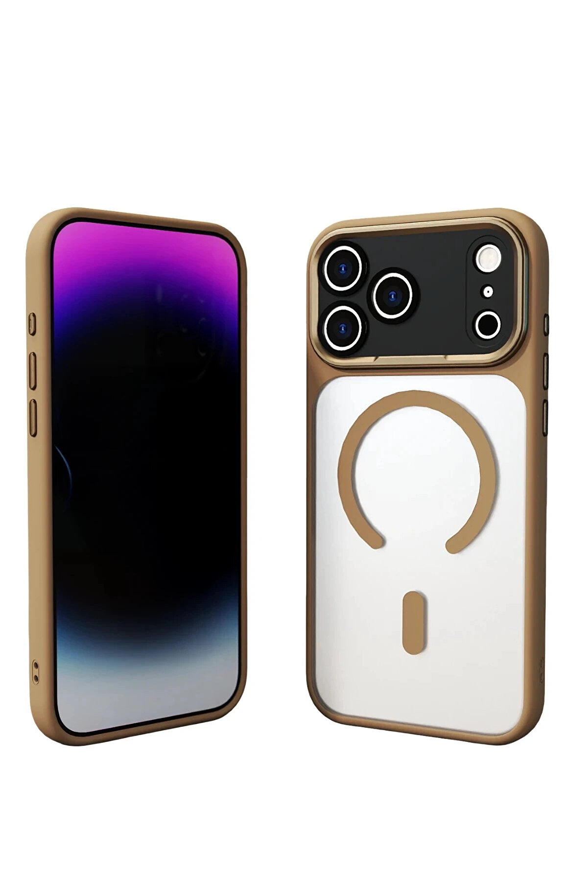 Buti̇k Apple İphone 17 Pro Max Hazar Magsafe Kapak - Gold-(5796)