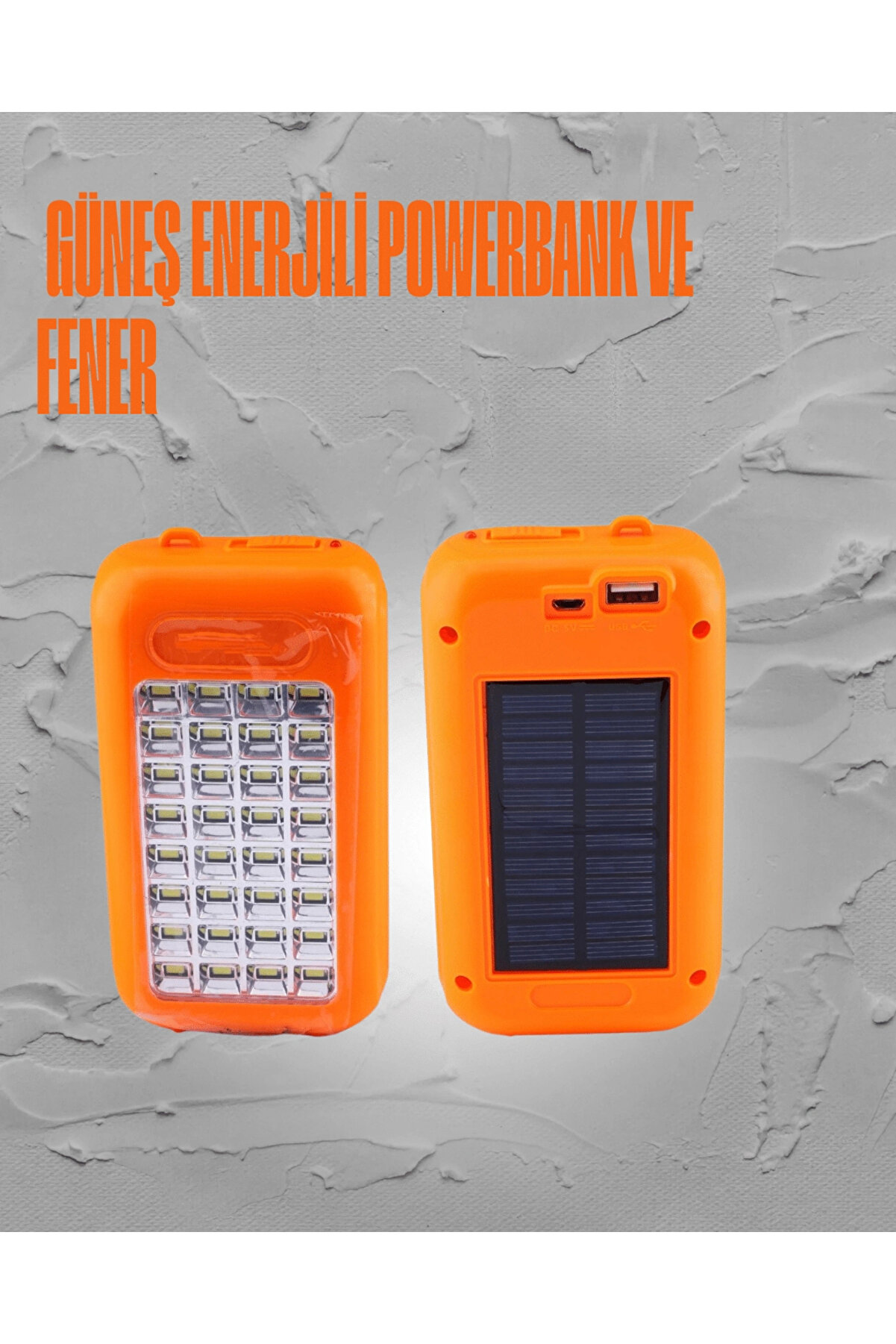 Buti̇k G&uuml;neş Enerji̇li̇ Led Powerbank Işıldak &ndash; 10000 Mah Su Ge&ccedil;i̇rmez 32 Led Taşınabi̇li̇r Tasarım