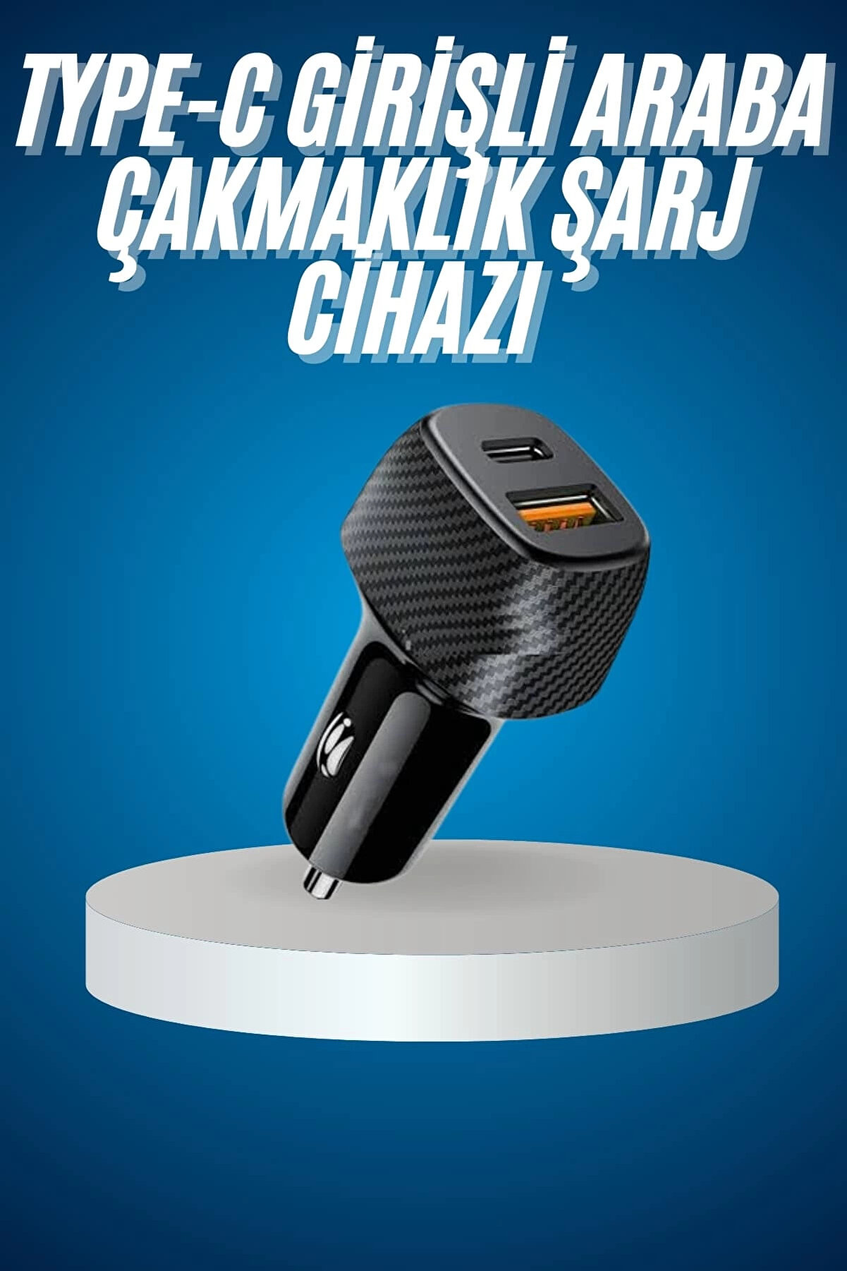 Buti̇k Ara&ccedil; İ&ccedil;i̇ Hızlı Şarj Soketi̇ 38W Oto &Ccedil;akmaklık Type-C Araba &Ccedil;akmaklık