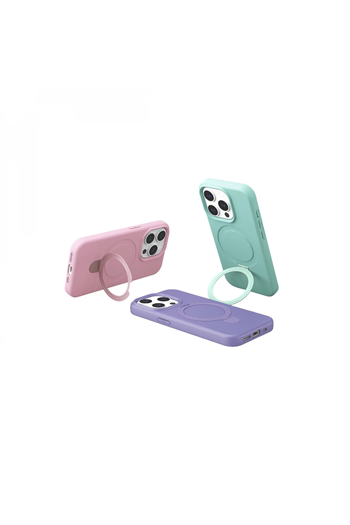 Buti̇k Apple İphone 15 Pro Max Regal Magsafe Standlı Kapak - Su Yeşi̇li̇-(5796)