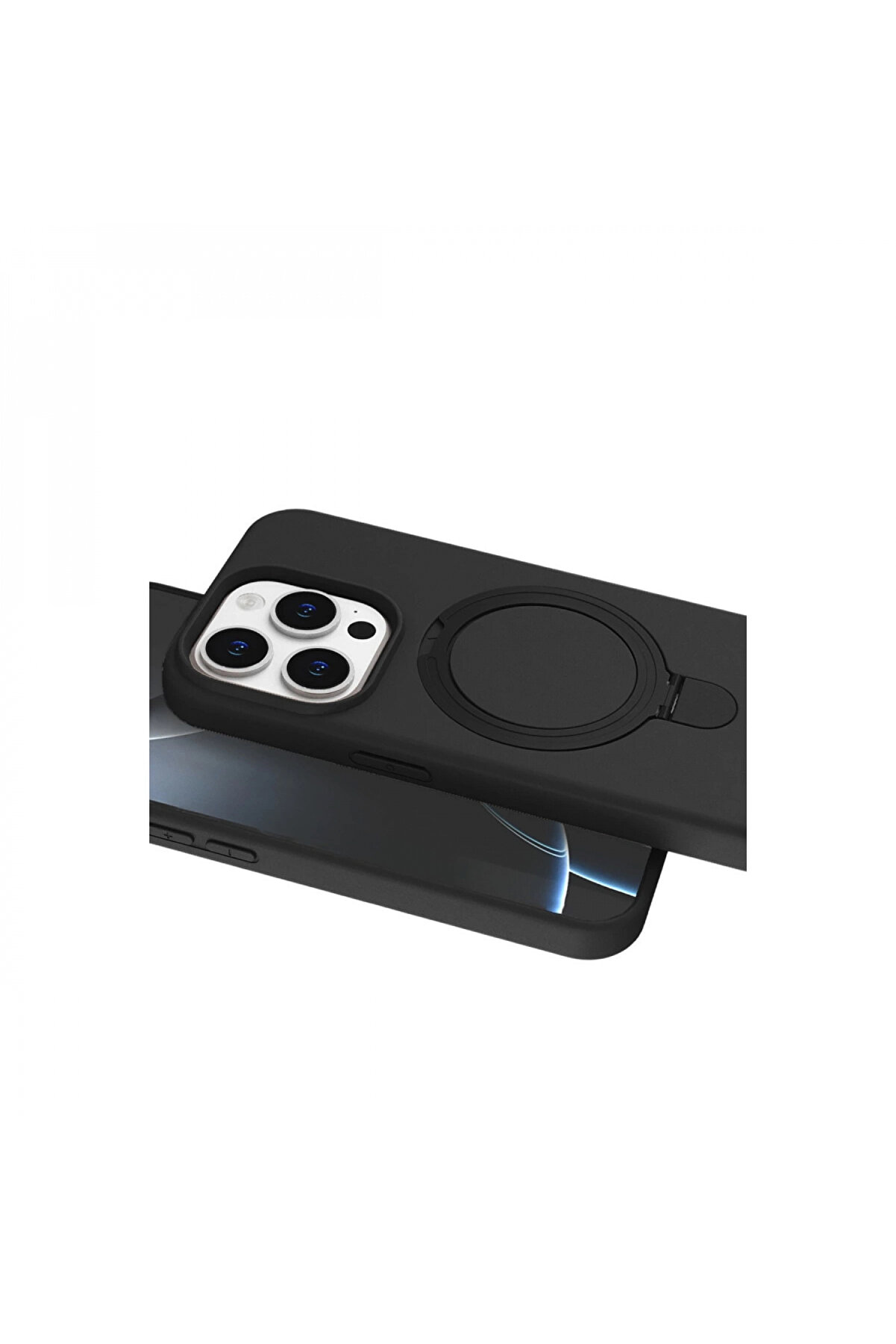 Byhodi̇ Apple İphone 15 Pro Max Regal Magsafe Standlı Kapak - Si̇yah