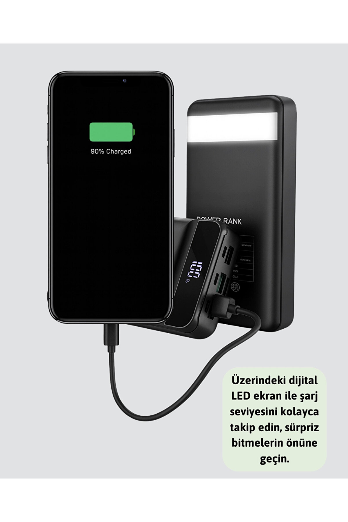 Zero Land 50.000 Mah Ultra G&uuml;&ccedil;l&uuml; Powerbank 4 Usb &Ccedil;ıkışlı Led Di̇ji̇tal G&ouml;stergeli̇ Hızlı Şarj Destekli̇ Taşınabi̇li̇