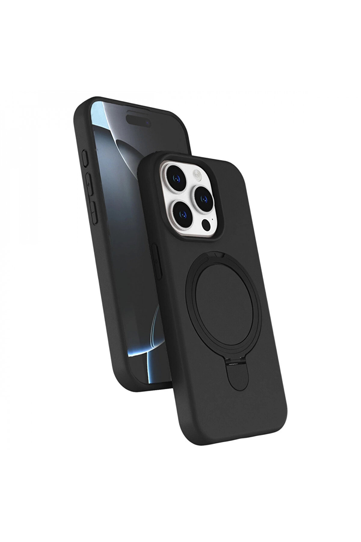 Byhodi̇ Apple İphone 15 Pro Max Regal Magsafe Standlı Kapak - Si̇yah