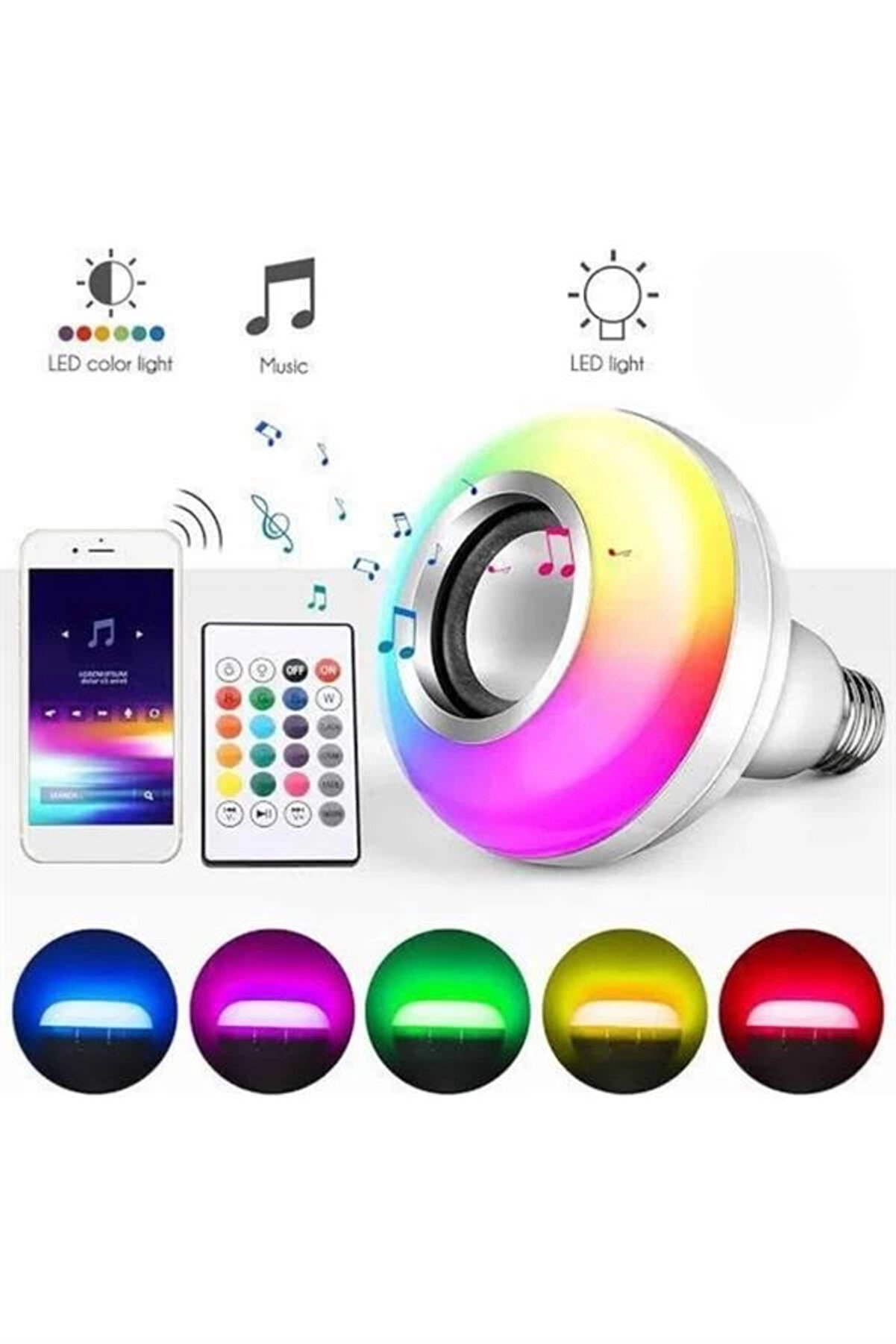 Buti̇k Bluetooth Hoparl&ouml;r Akıllı Rgb Led Işık Renk Deği̇şti̇rme Ses Bombası Amp&uuml;l G&ouml;r&uuml;n&uuml;ml&uuml;