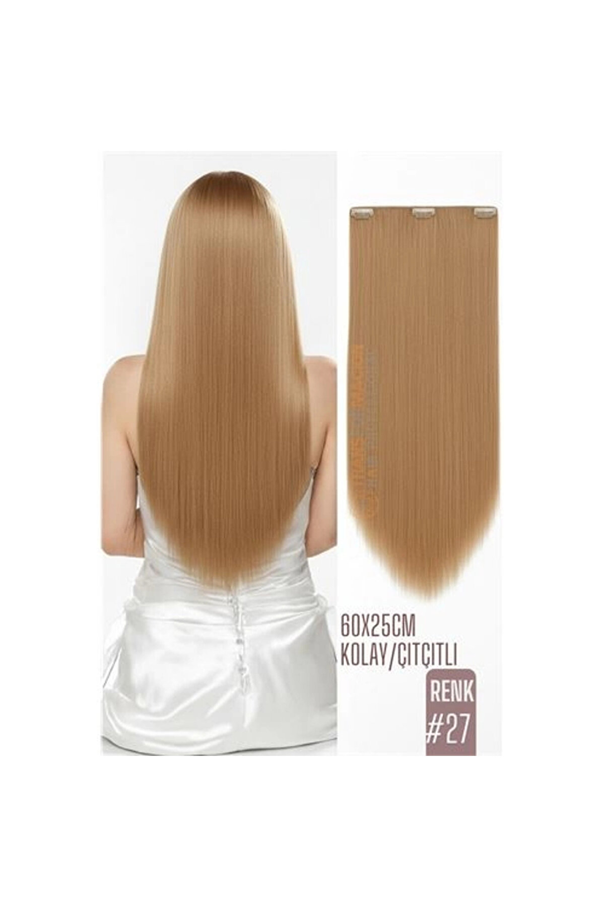 Mkr Doğal G&ouml;r&uuml;n&uuml;ml&uuml; D&uuml;z Si̇yah Senteti̇k Kaynak Sa&ccedil; &ndash; Renk Kod#27 Kolay Tak &Ccedil;ıkar Işıltılı Etki̇