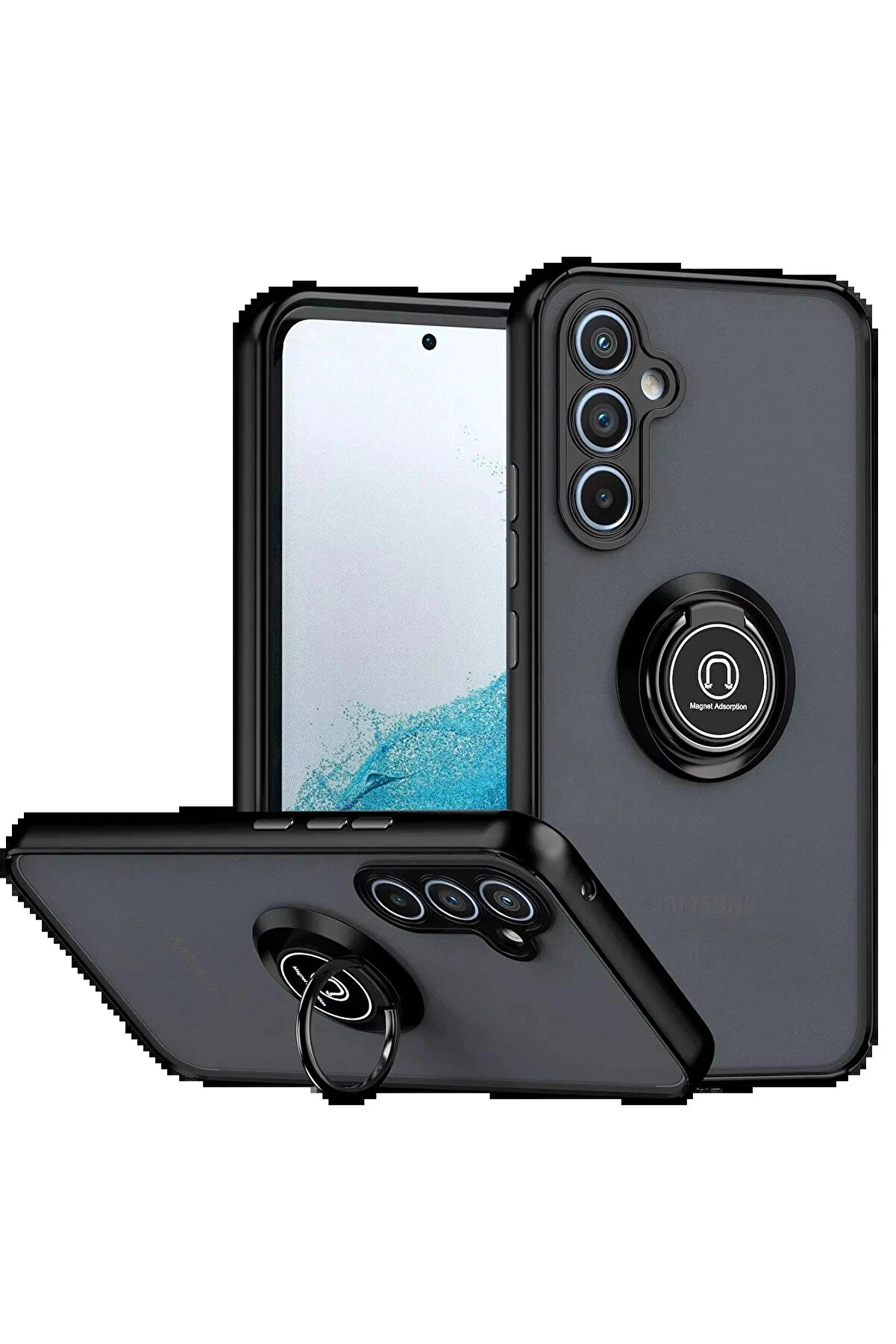 Buti̇k Samsung Galaxy S25 Fe Montreal Y&uuml;z&uuml;kl&uuml; Si̇li̇kon Kapak - Si̇yah-(5796)