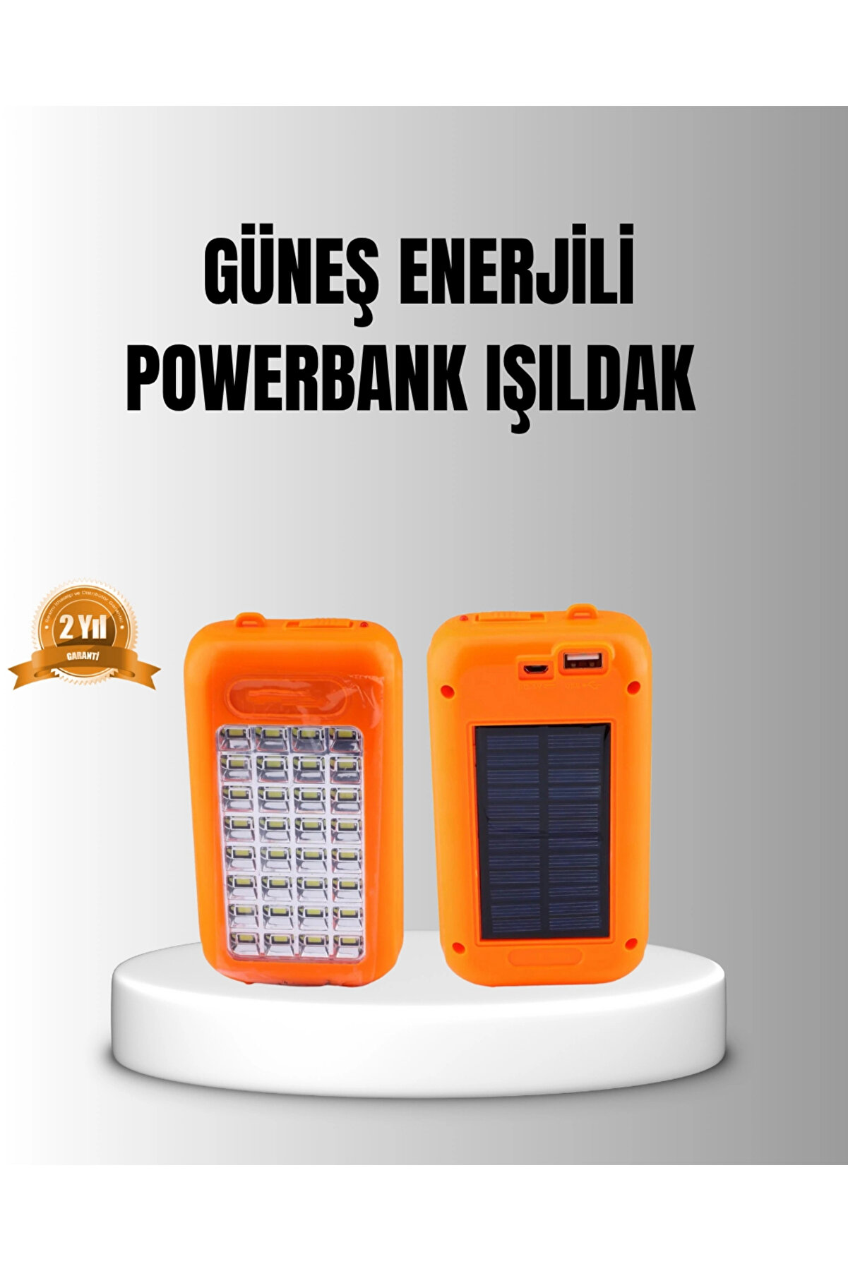 Buti̇k G&uuml;neş Enerji̇li̇ Powerbank 10000 Mah Led Işıklı