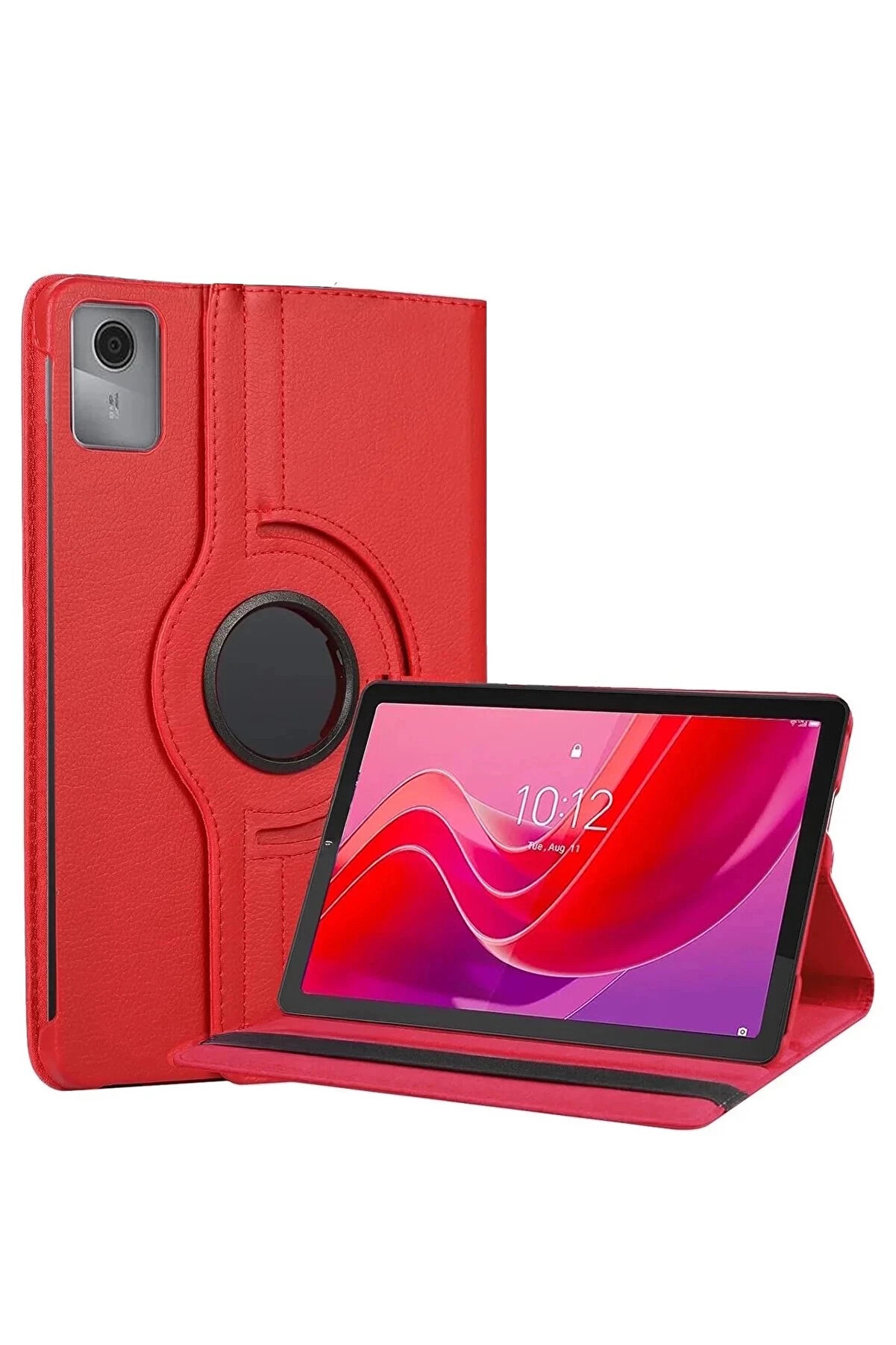 Buti̇k Lenovo Tab M11 Tb330Fu 360 Tablet Deri̇ Kılıf - Kırmızı-(5796)