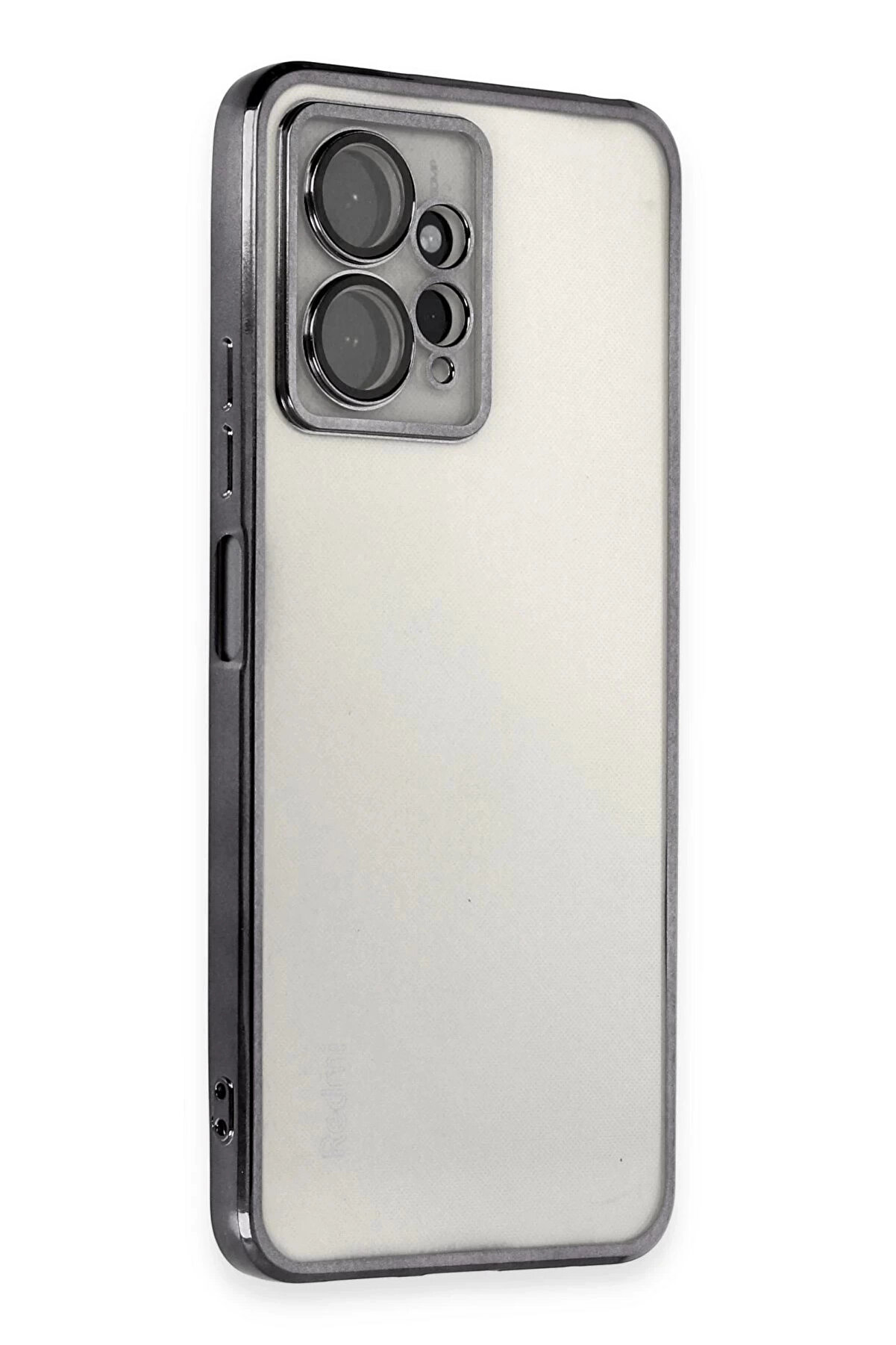 Buti̇k Xi̇aomi̇ Redmi̇ Note 12 4G Kılıf Lensli̇ Si̇li̇kon - Si̇yah-(5796)