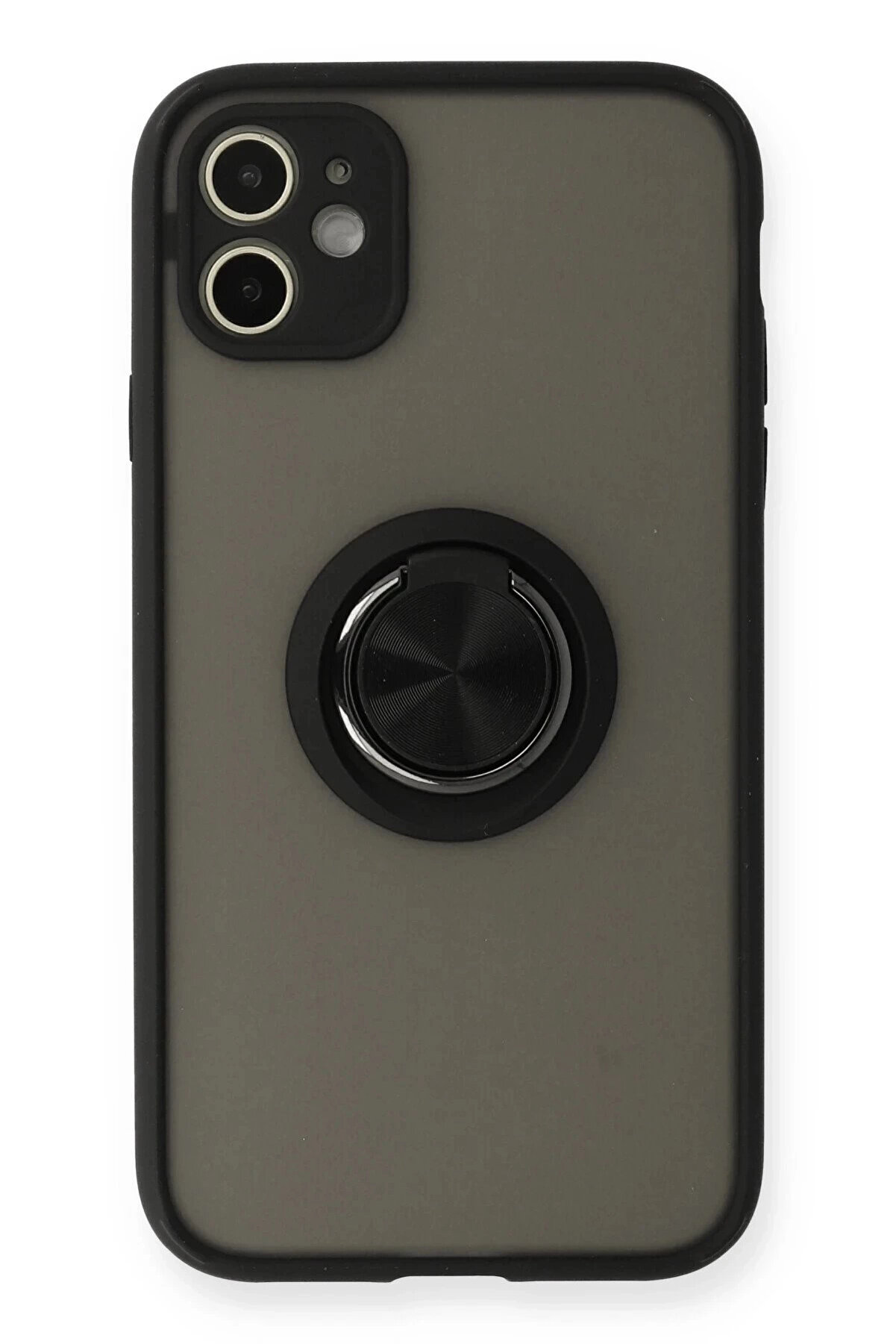 Buti̇k İphone 11 Kılıf Montreal Y&uuml;z&uuml;kl&uuml; Si̇li̇kon Kapak - Si̇yah-(5796)