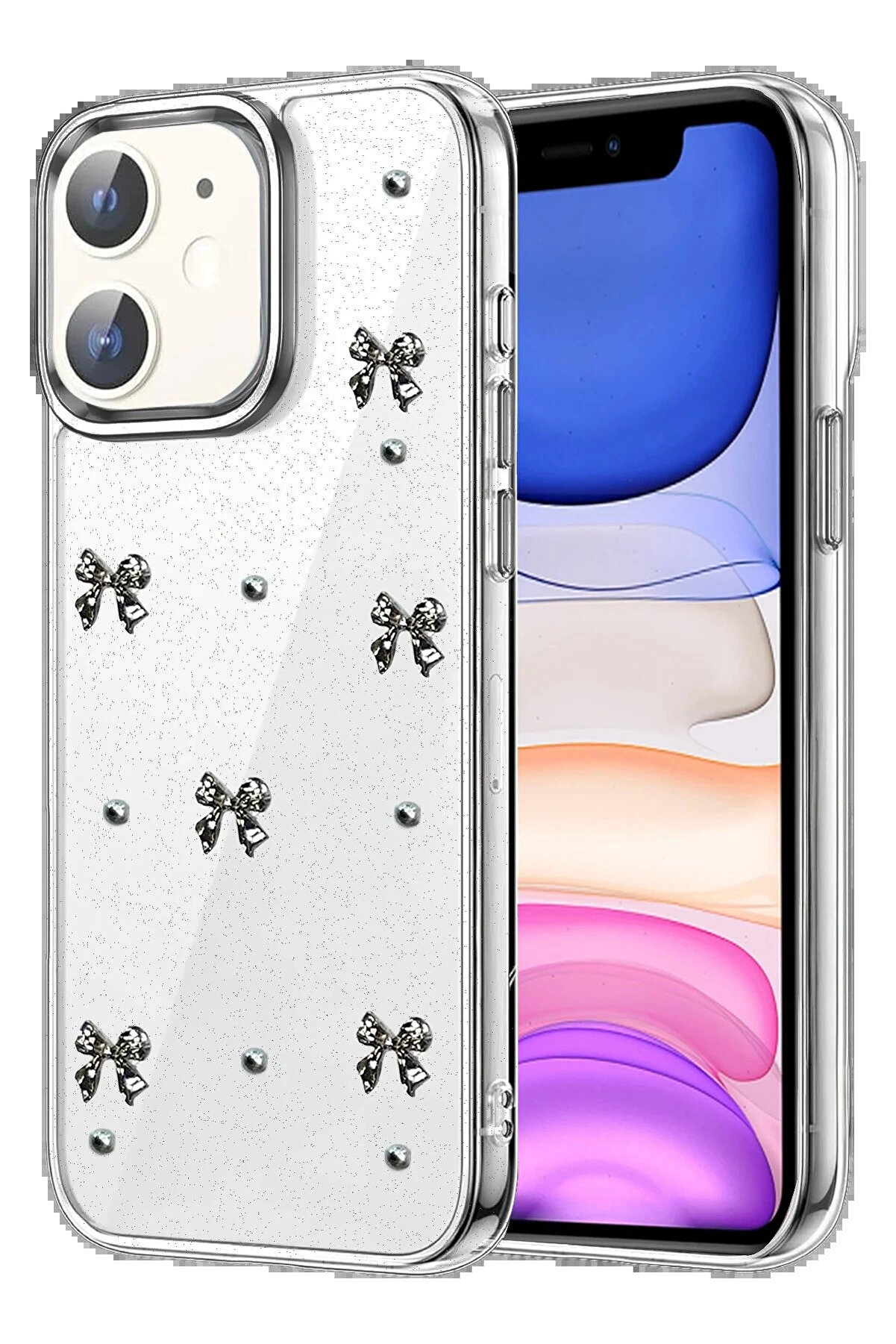 Buti̇k Apple İphone 12 Fi̇yonk Desenli̇ Kapak - Desen 10-(5796)