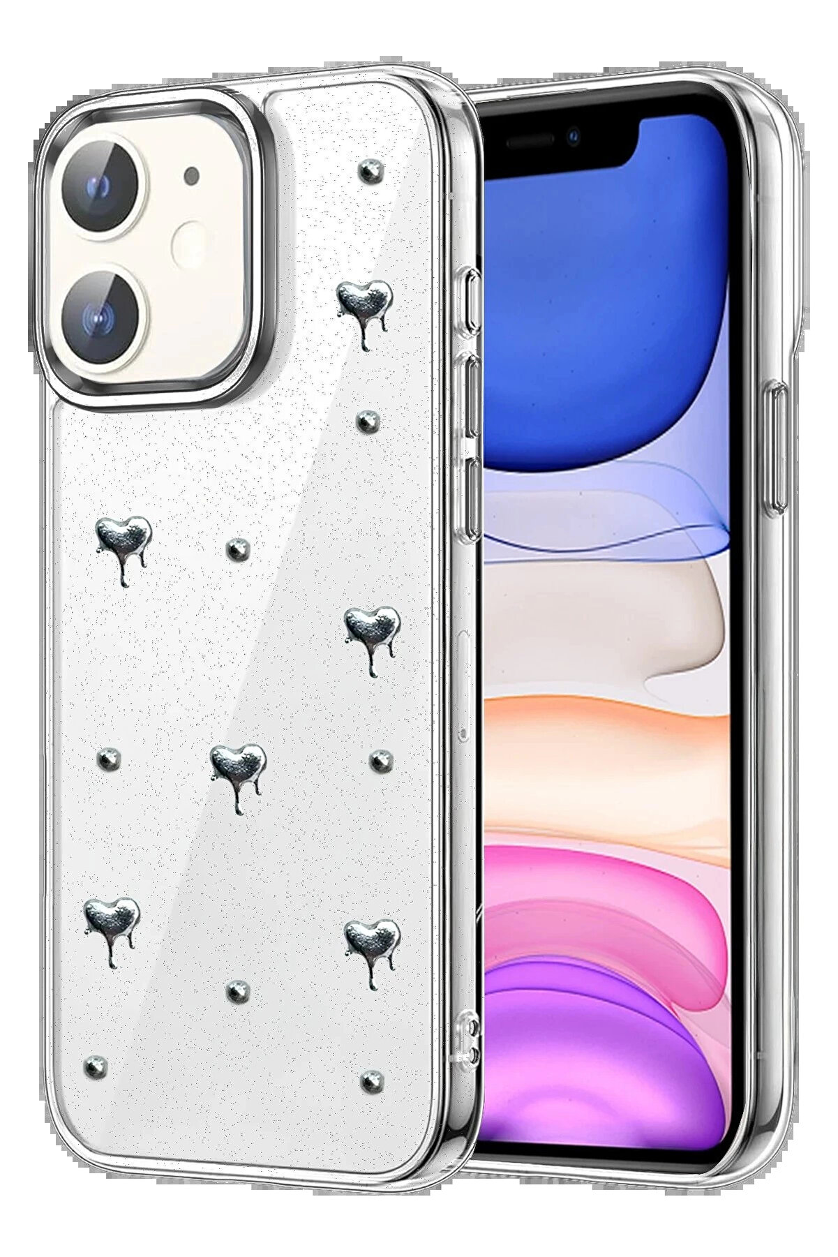 Buti̇k Apple İphone 12 Fi̇yonk Desenli̇ Kapak - Desen 9-(5796)