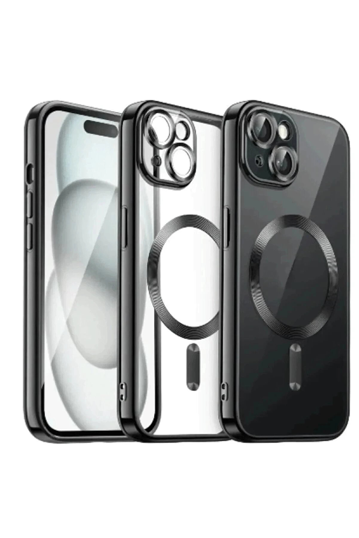 Buti̇k İphone 15 Kılıf Kross Magneti̇csafe Kapak - Si̇yah-(5796)