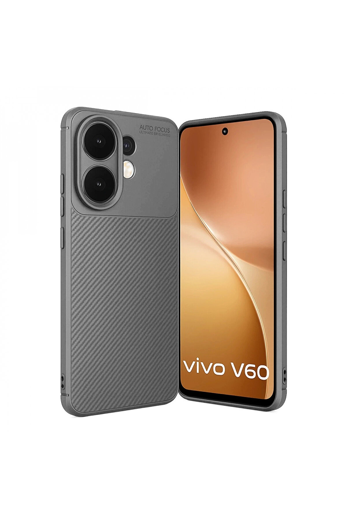 Buti̇k Vi̇vo V60 5G Auto Focus Karbon Kapak - Gri̇