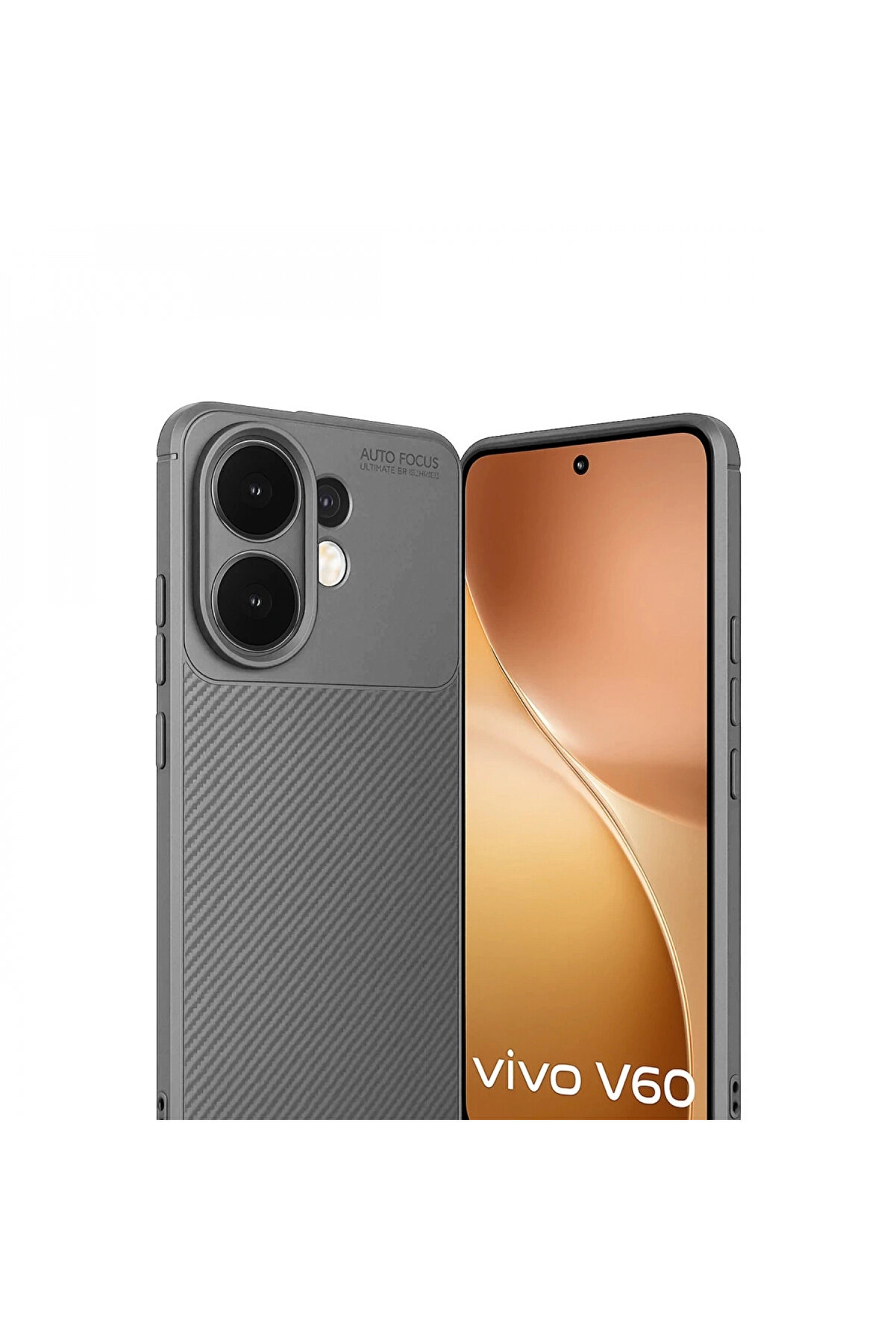 Buti̇k Vi̇vo V60 5G Auto Focus Karbon Kapak - Gri̇