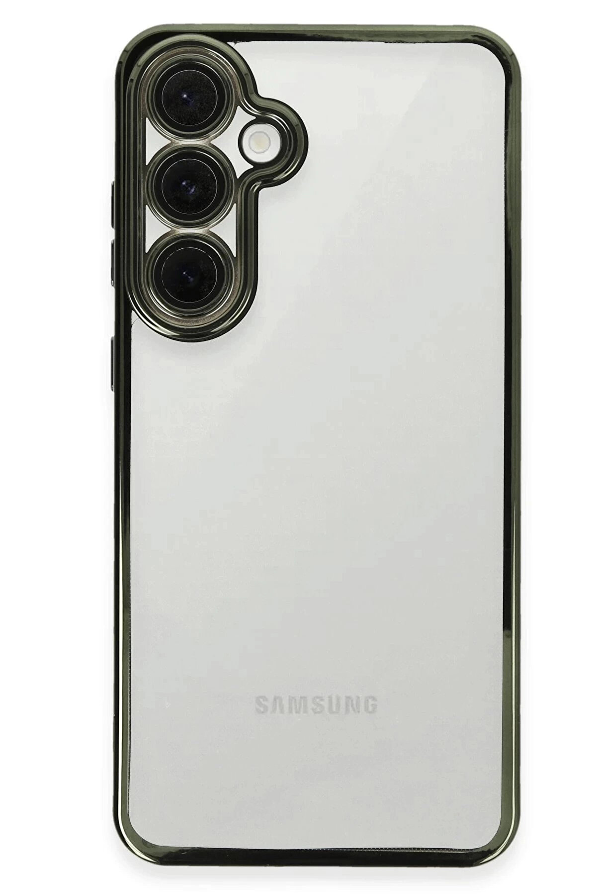 Buti̇k Samsung Galaxy S24 Fe Kılıf Lensli̇ Si̇li̇kon - Yeşi̇l-(5796)