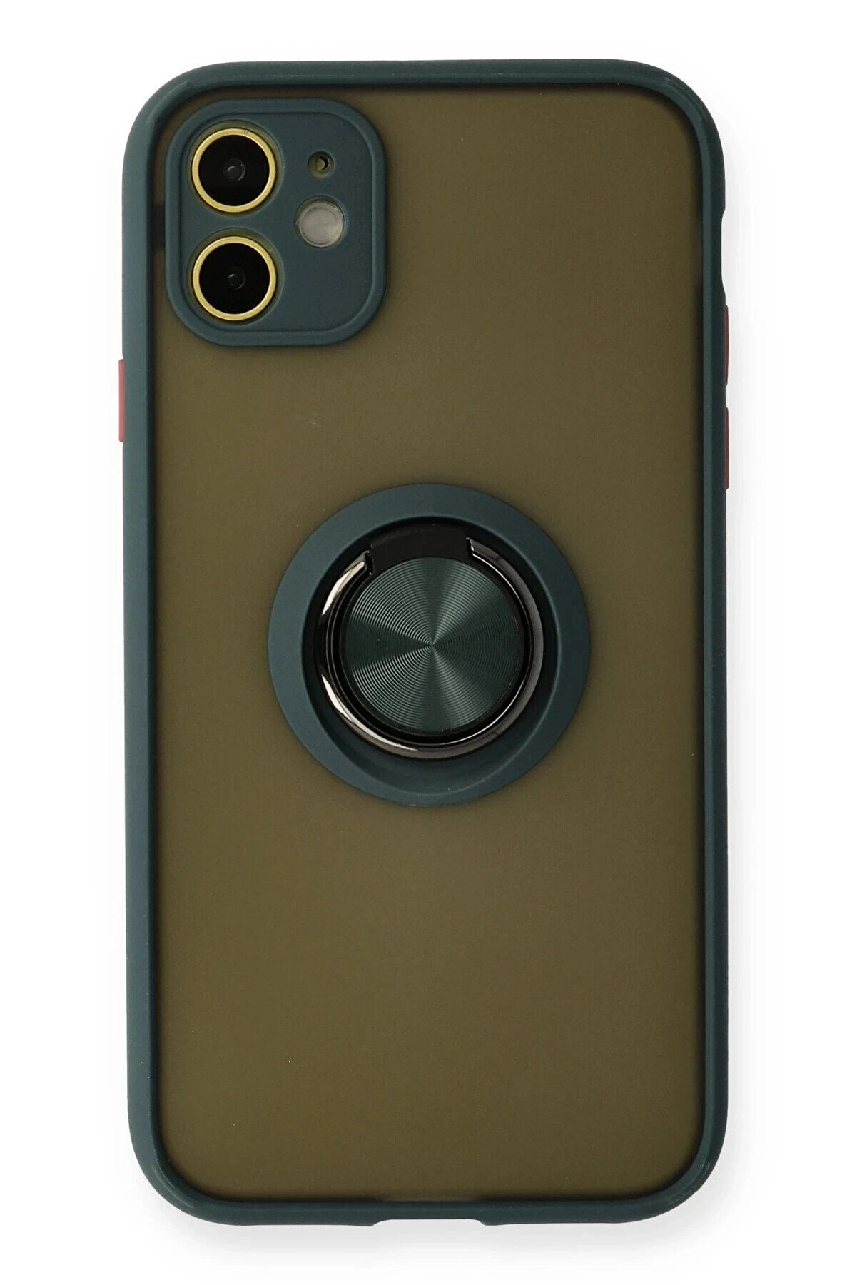 Buti̇k İphone 11 Kılıf Montreal Y&uuml;z&uuml;kl&uuml; Si̇li̇kon Kapak - Yeşi̇l-(5796)