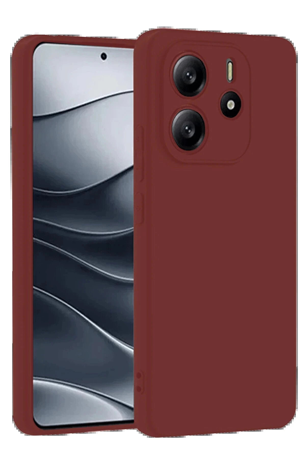 Buti̇k Xi̇aomi̇ Redmi̇ Note 14 4G Kılıf Fi̇rst Si̇li̇kon - Bordo-(5796)