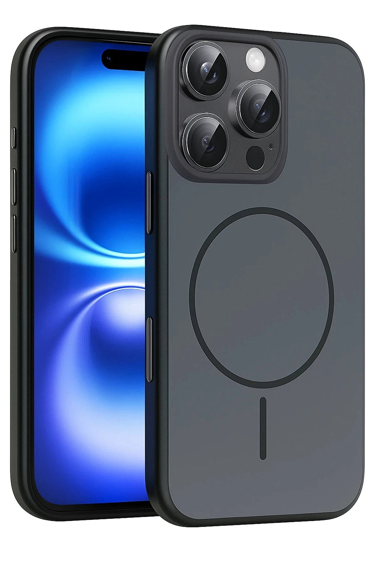 Buti̇k Apple İphone 16 Pro Max Neva Magsafe Kapak - Si̇yah-(5796)