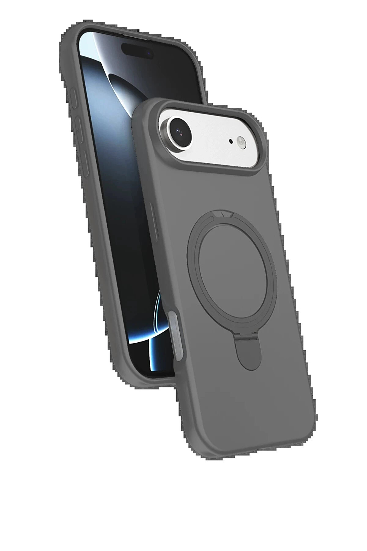 Buti̇k Apple İphone 17 Ai̇r Regal Magsafe Standlı Kapak - Ti̇tan Gri̇-(5796)