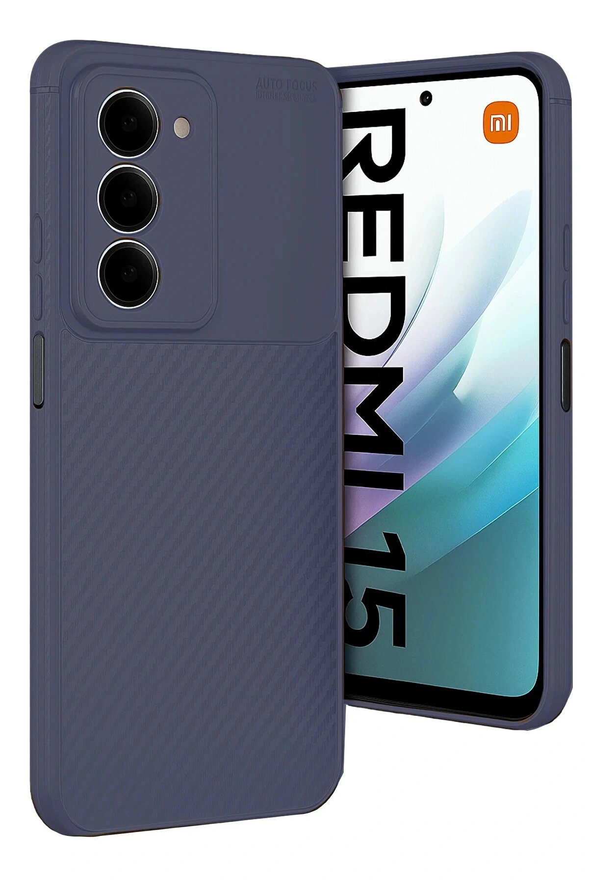 Buti̇k Xi̇aomi̇ Redmi̇ 15 4G Auto Focus Karbon Kapak - Laci̇vert-(5796)