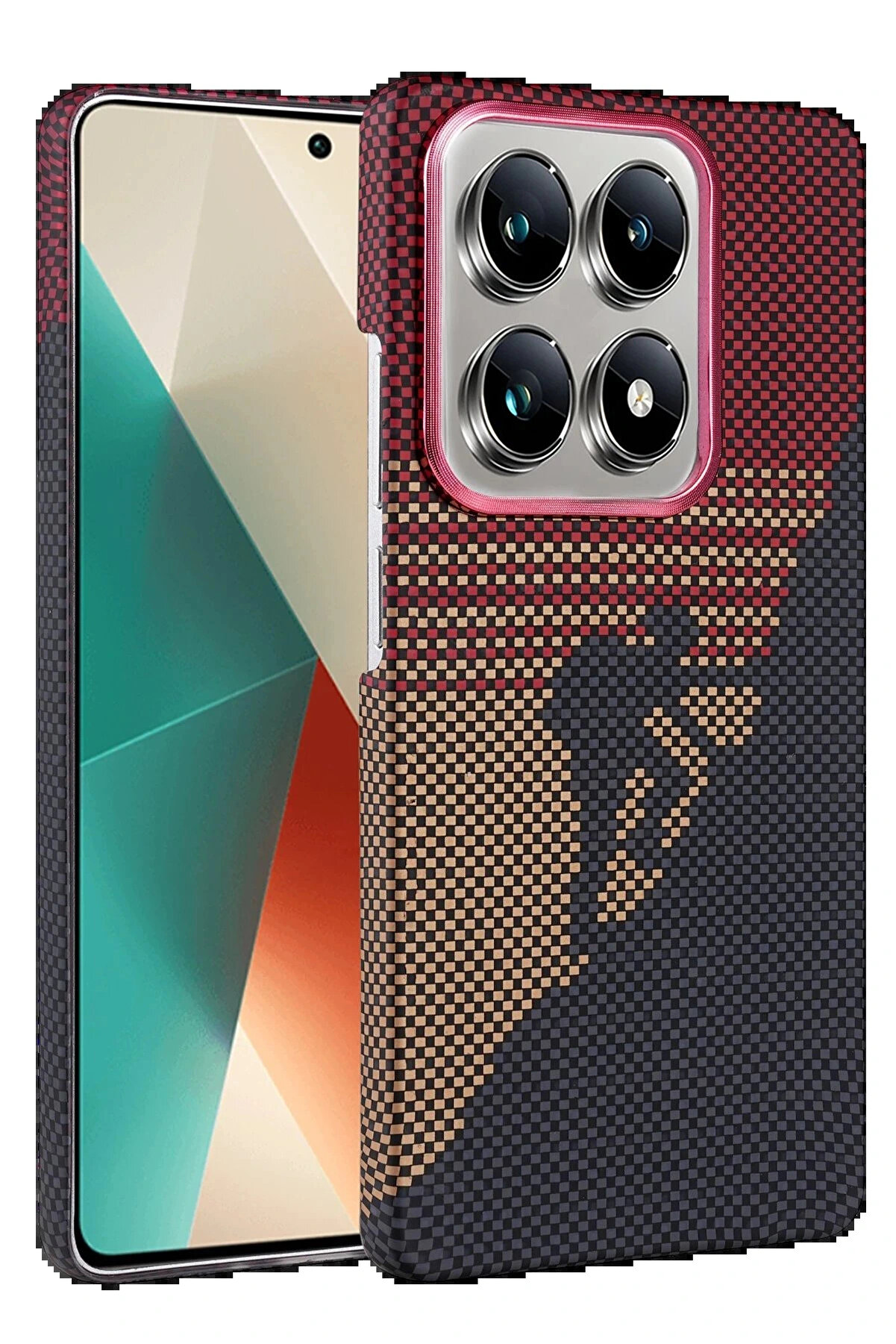 Buti̇k Xi̇aomi̇ Mi̇ 14T Pro Vega Magsafe Kapak - Kırmızı-(5796)