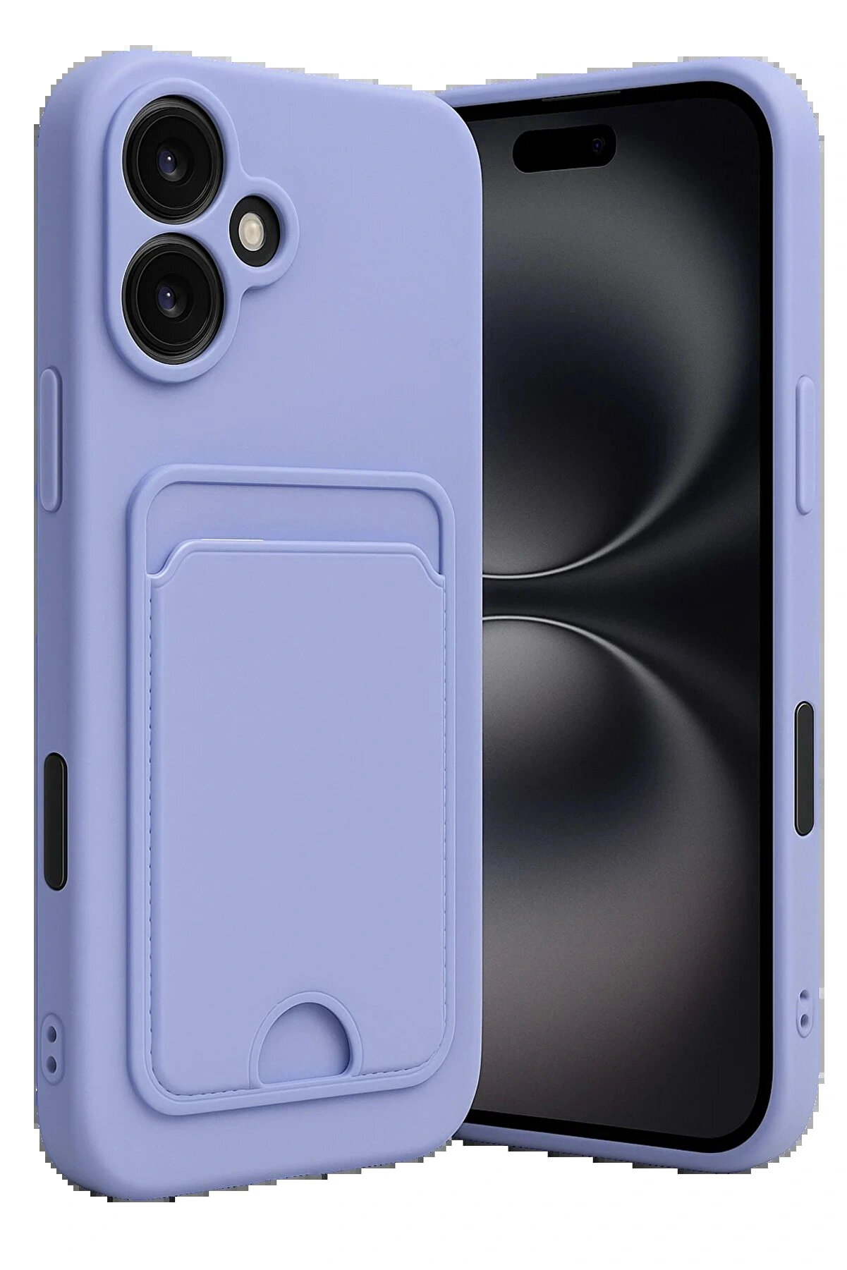 Buti̇k İphone 16 Kılıf Kelvi̇n Kartvi̇zi̇tli̇ Si̇li̇kon - Li̇la-(5796)