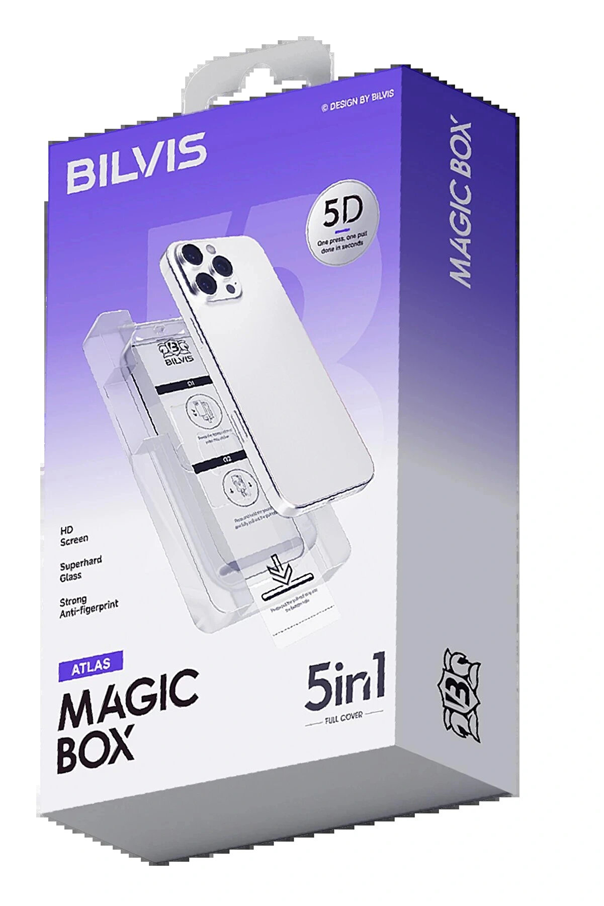 Buti̇k Apple İphone 13 Pro Max Bi̇lvi̇s 5İn1 3D Magi̇c Cam Ekran Koruyucu - Si̇yah-(5796)