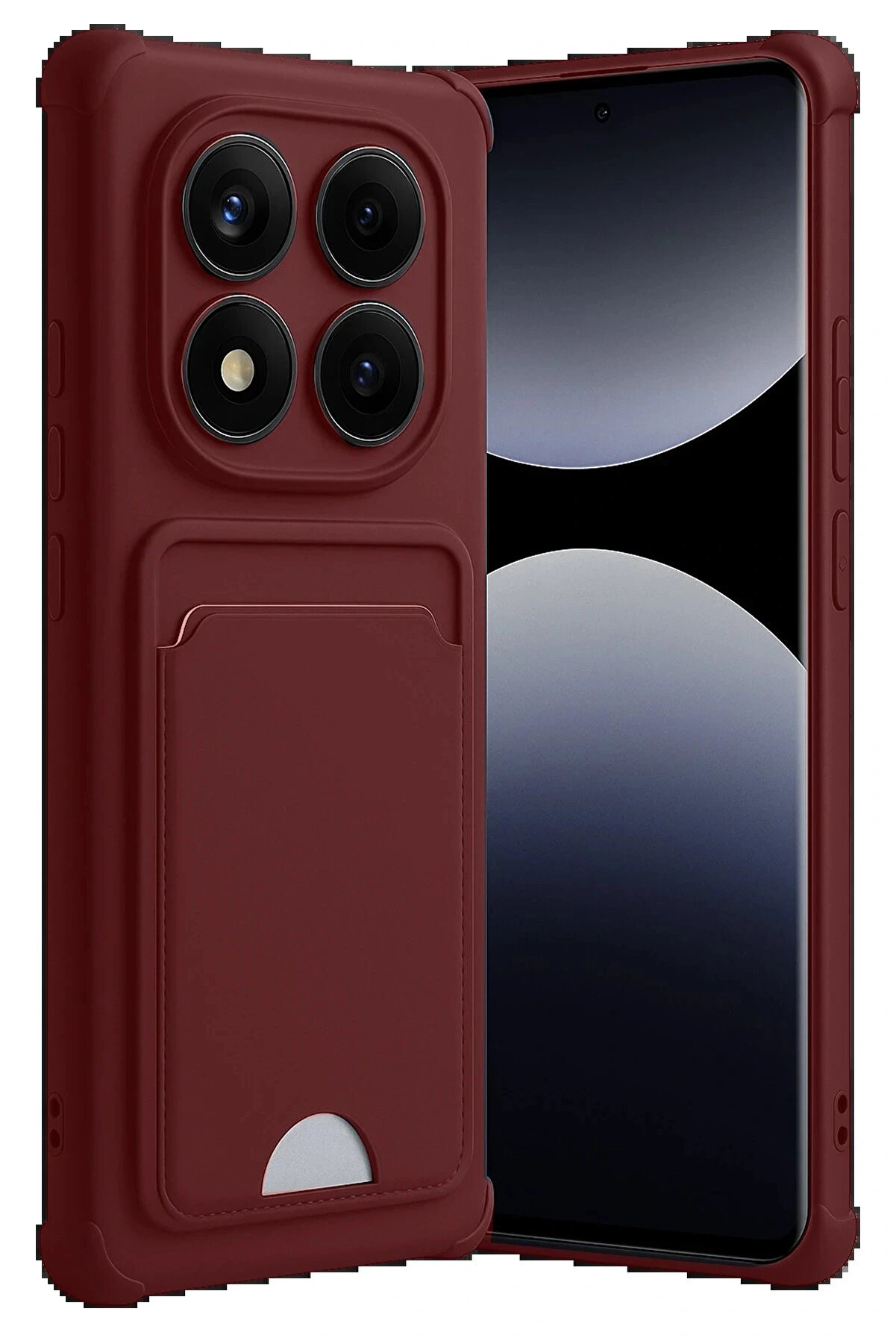 Buti̇k Xi̇aomi̇ Redmi̇ Note 14 Pro 4G Kelvi̇n Kartvi̇zi̇tli̇ Si̇li̇kon - Bordo-(5796)