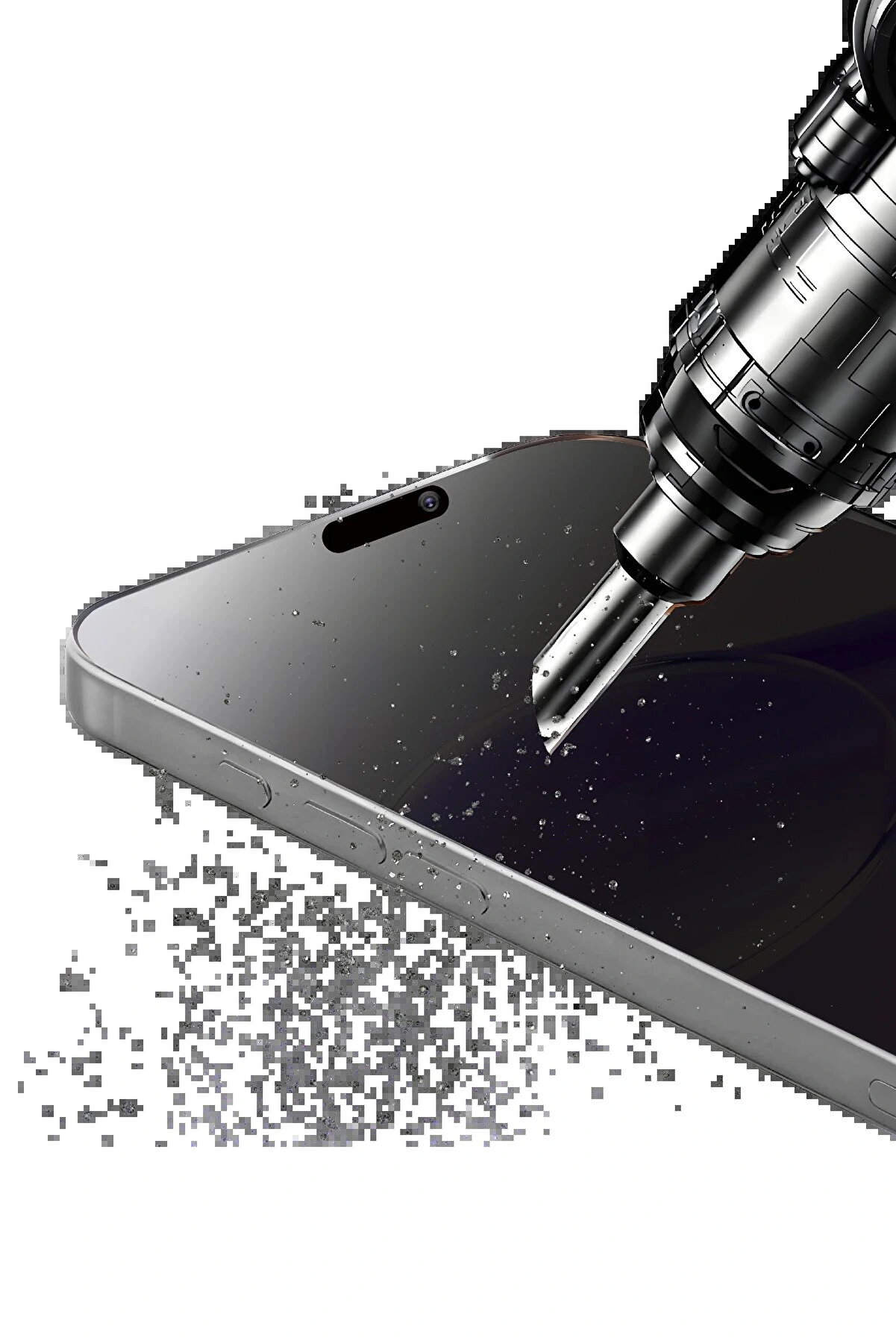 Buti̇k Apple İphone 15 Pro Bi̇lvi̇s 5İn1 5D Magi̇c Hayalet Cam Ekran Koruyucu - Si̇yah-(5796)