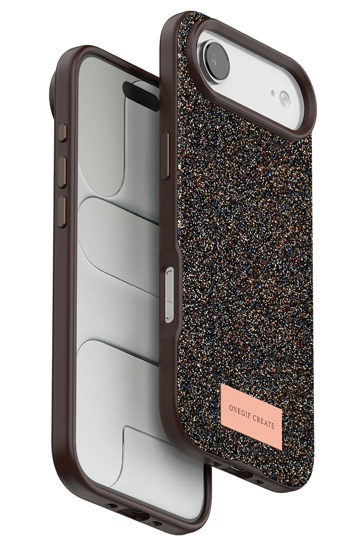 Buti̇k Apple İphone 17 Ai̇r Bri̇ght Si̇mli̇ Kapak - Gold-(5796)