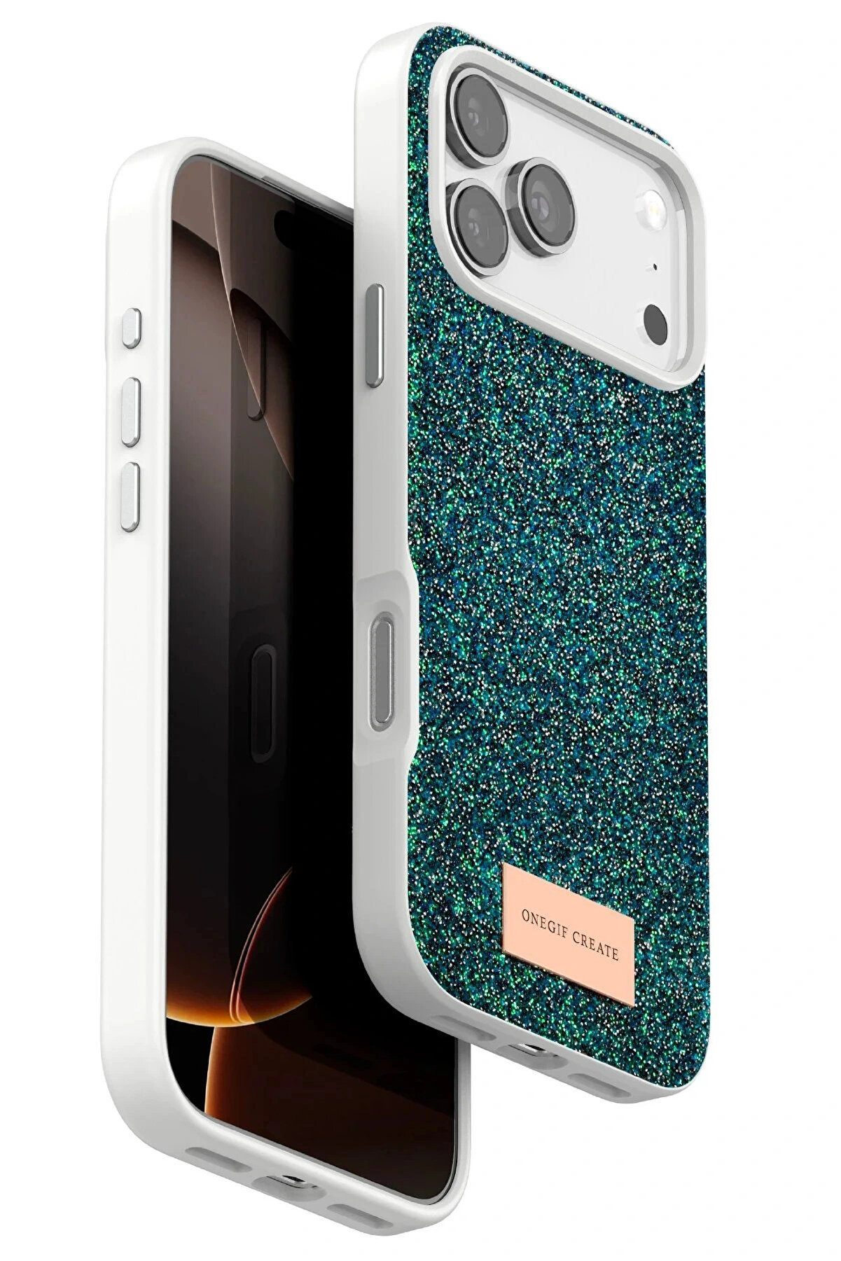 Buti̇k Apple İphone 17 Pro Max Bri̇ght Si̇mli̇ Kapak - Koyu Yeşi̇l-(5796)