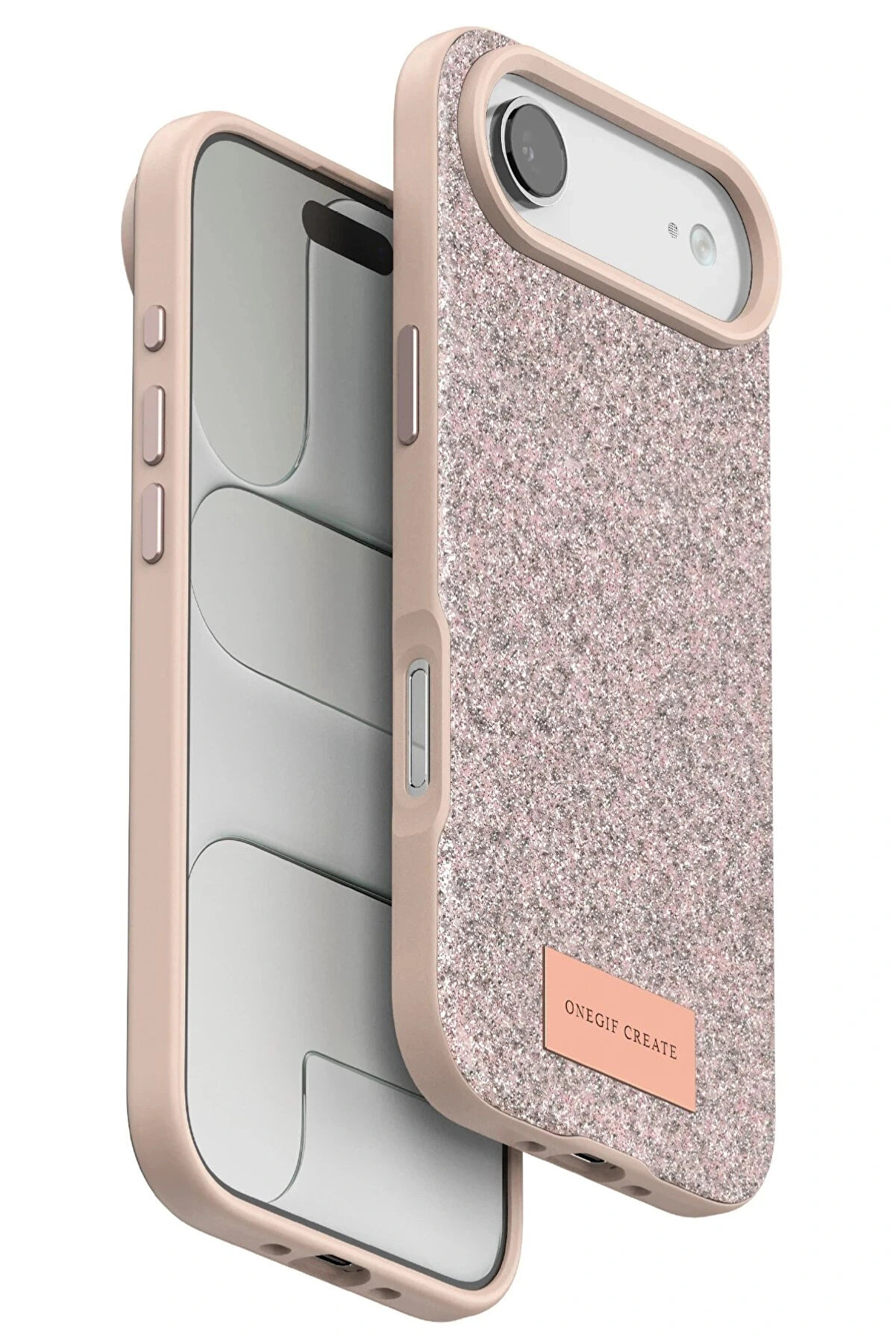 Buti̇k Apple İphone 17 Ai̇r Bri̇ght Si̇mli̇ Kapak - Pembe-(5796)