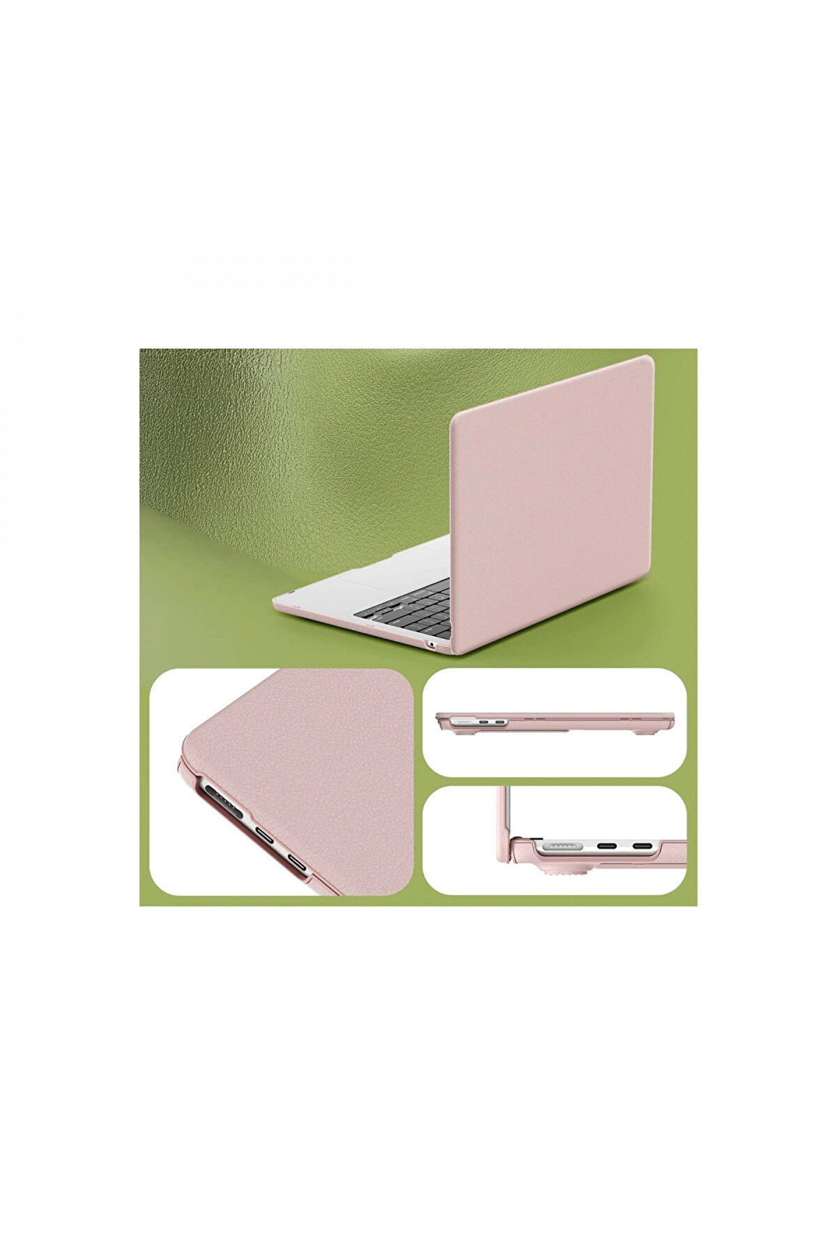 Harmonyaura Macbook Pro 14 2021 Macbook Deri̇ Kapak - Pembe