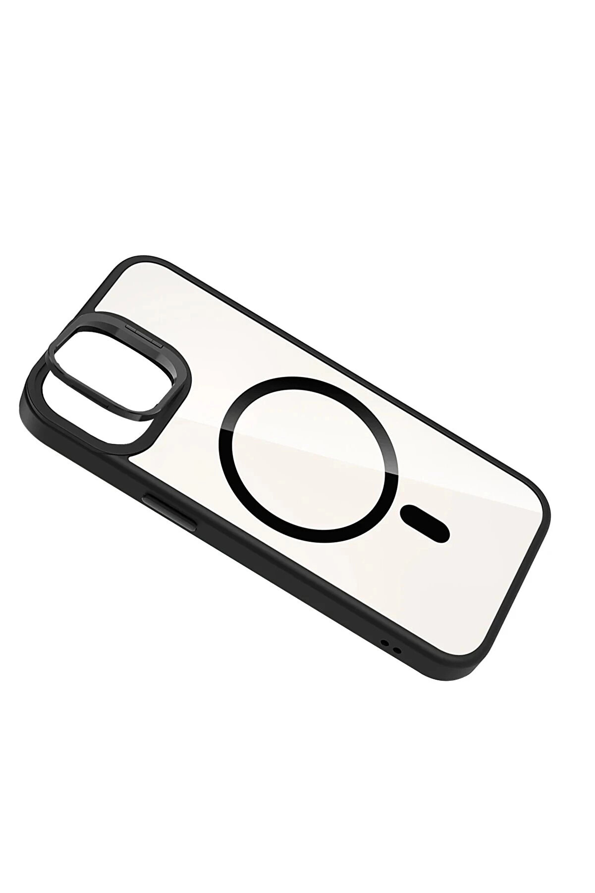 Buti̇k Apple İphone 11 Remi̇m Lensli̇ Magsafe Standlı Kapak - Si̇yah-(5796)