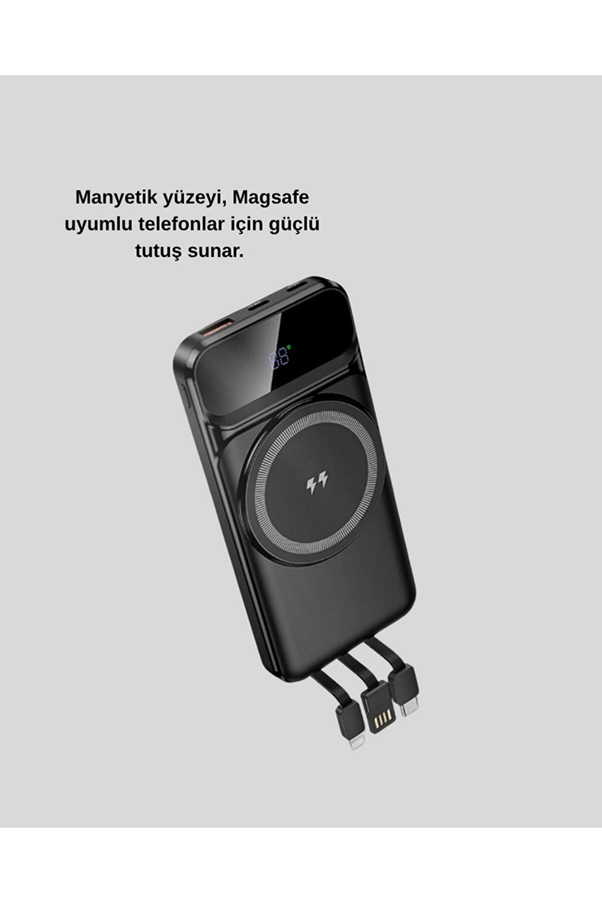 Zero Land 1594913741 10000 Mah Kablosuz Powerbank &ndash; 15W Hızlı Şarj, Type-C (01349) &Ccedil;oklu &Ccedil;ıkışlı