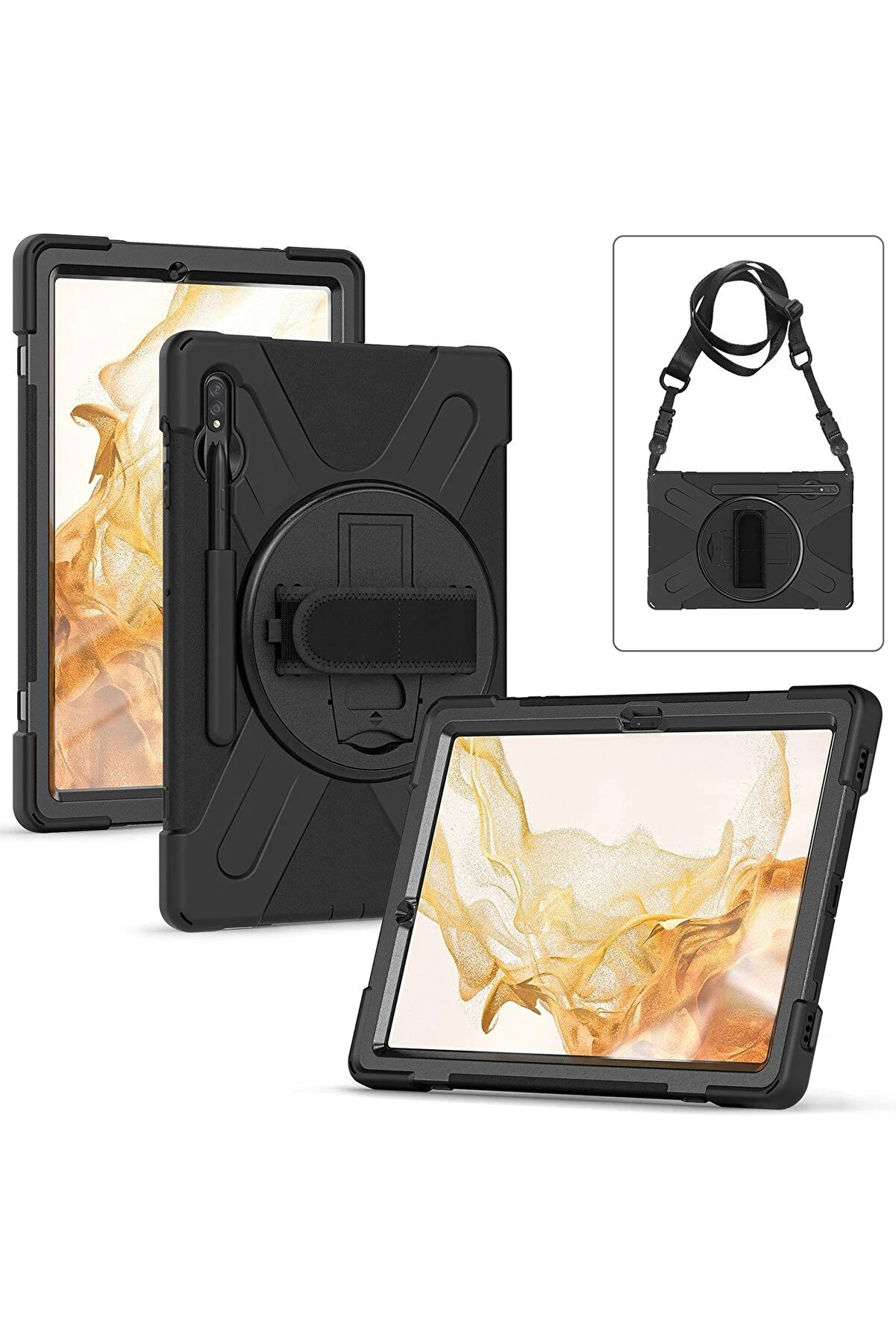 Buti̇k Samsung Galaxy T737 Tab S7 Fe 12.4 Kılıf Amazi̇ng Tablet Kapak - Si̇yah-(5796)