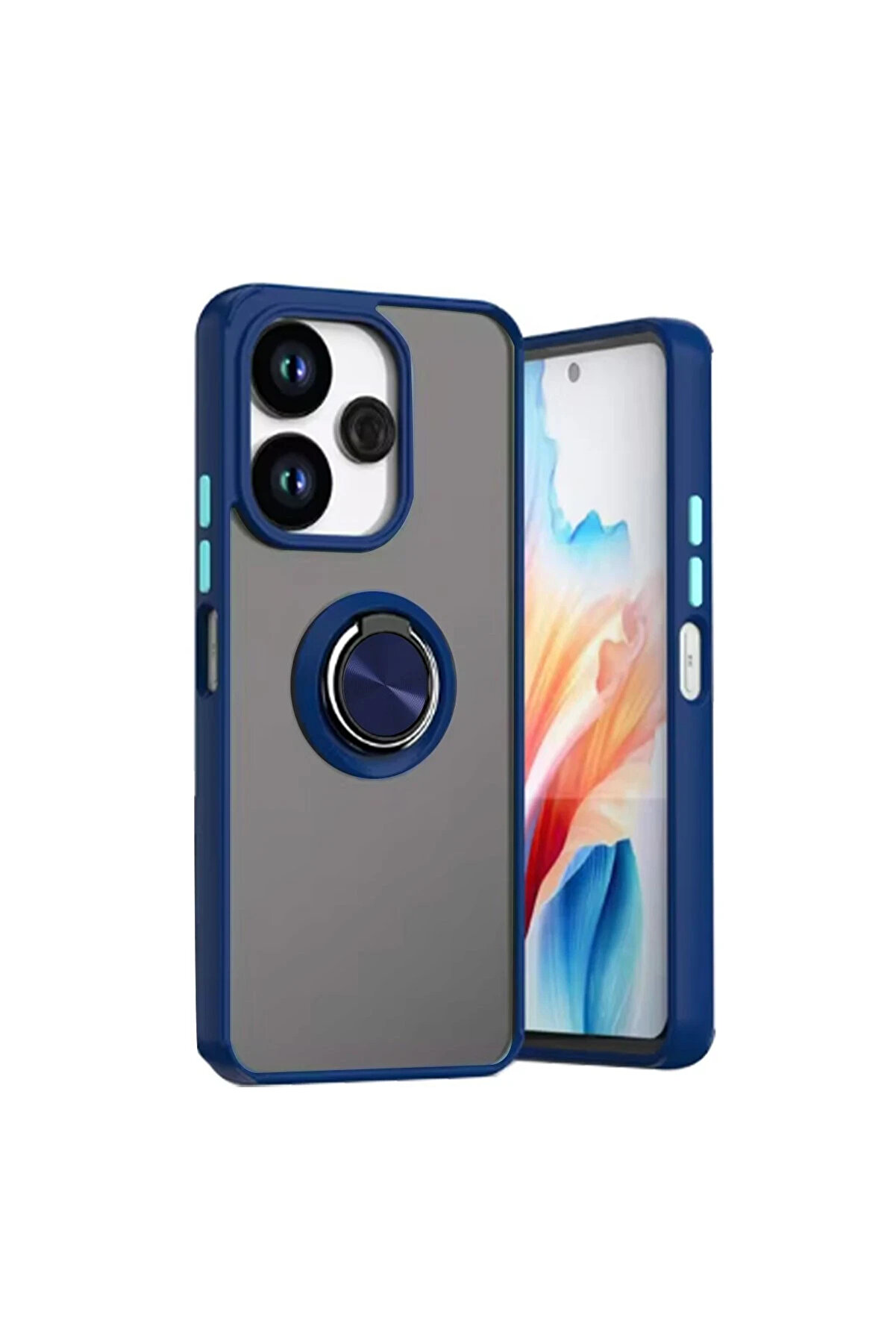 Buti̇k Harmonyaura Xi̇aomi̇ Redmi̇ 13 4G Kılıf Montreal Y&uuml;z&uuml;kl&uuml; Si̇li̇kon Kapak - Laci̇vert