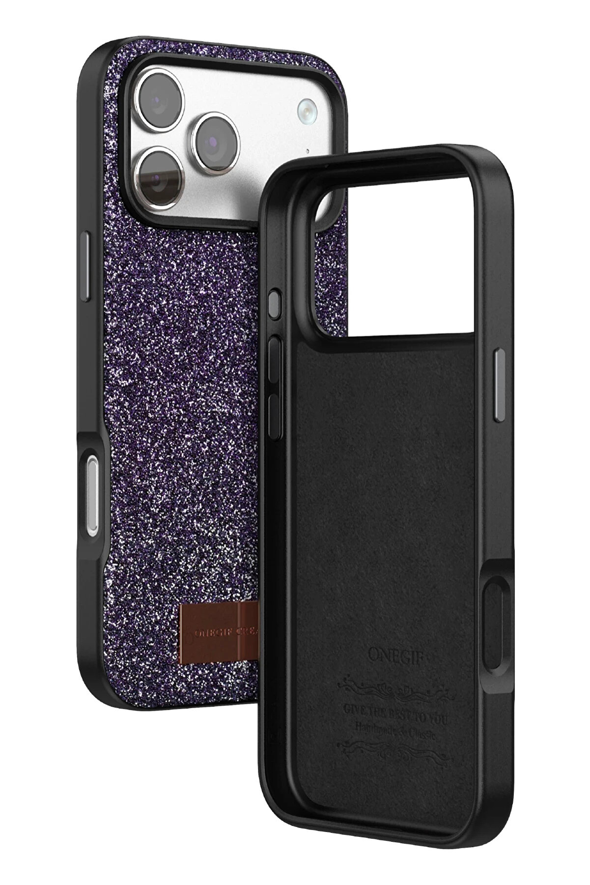 Buti̇k Harmonyaura Apple İphone 17 Pro Bri̇ght Si̇mli̇ Kapak - Deri̇n Mor