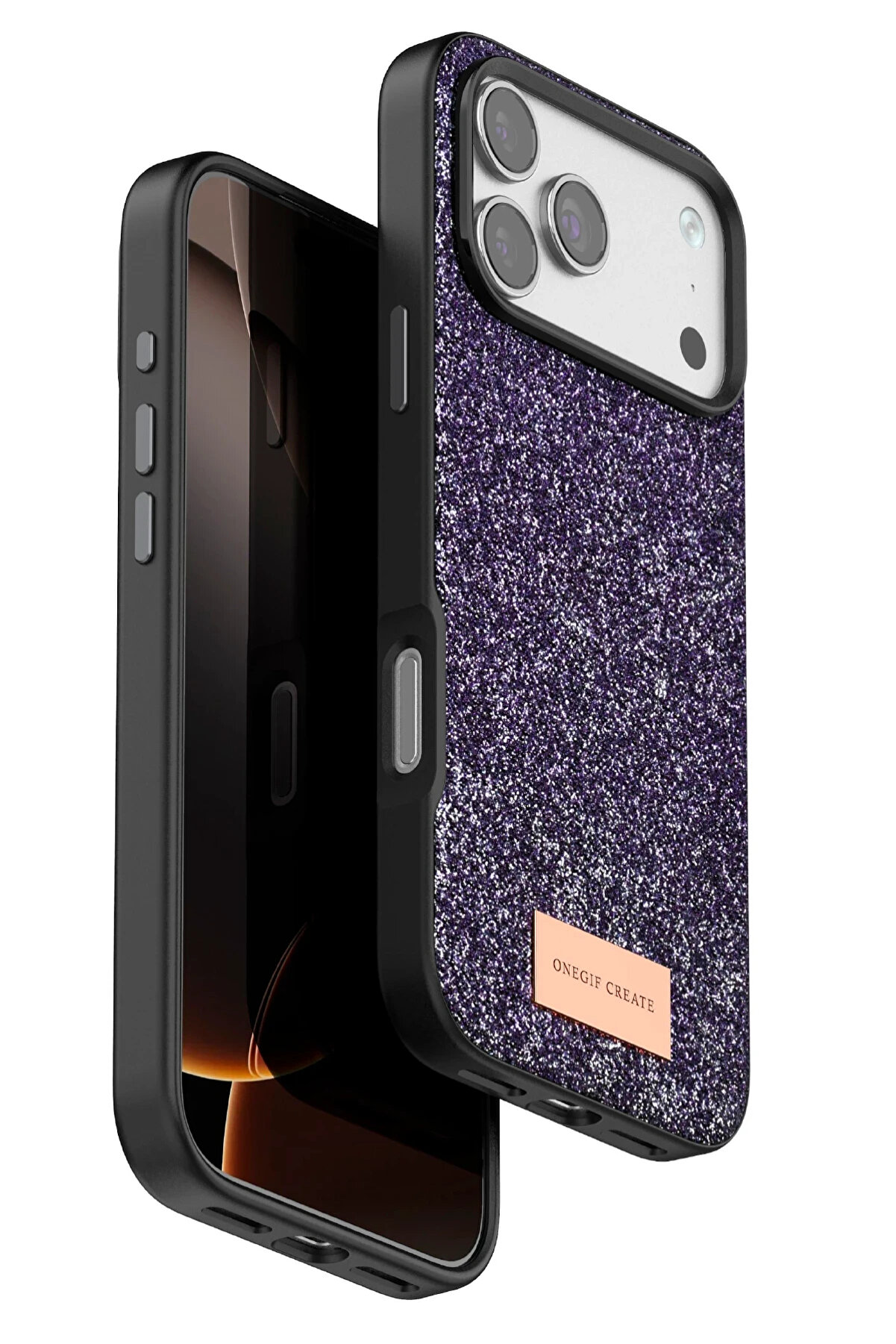 Buti̇k Harmonyaura Apple İphone 17 Pro Bri̇ght Si̇mli̇ Kapak - Deri̇n Mor