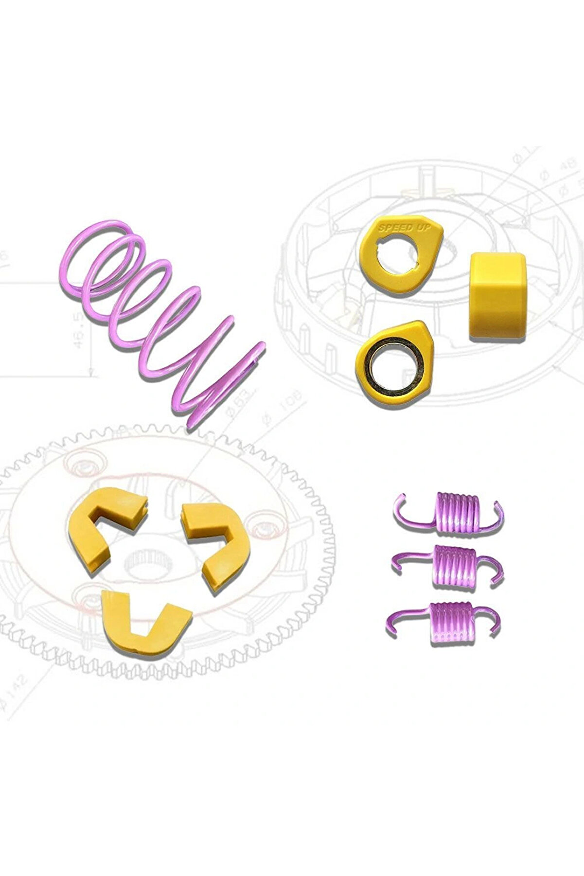 Alkan Mb Scooter 125/150 Seti̇ Gy6 (10 Gram Baga+Tırnak) (Balata+Varyat&ouml;r Yay) Speed Up