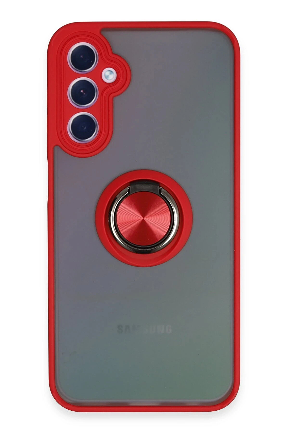 Buti̇k Harmonyaura Samsung Galaxy A24 4G Kılıf Montreal Y&uuml;z&uuml;kl&uuml; Si̇li̇kon Kapak - Kırmızı